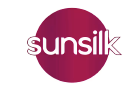 Sunsilk logo with white text inside a maroon circle