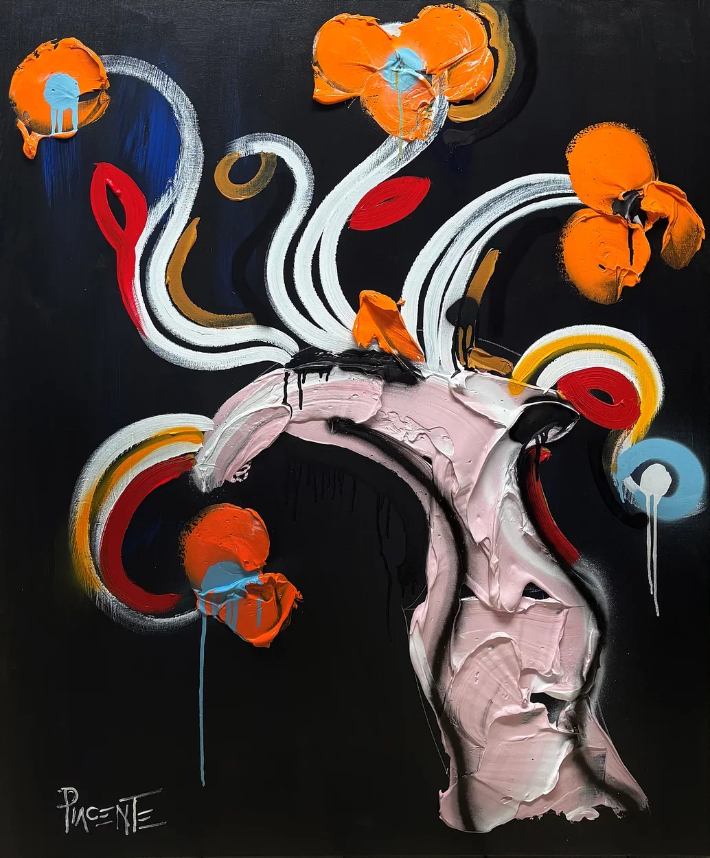  Florali No. 2  
 acrylic, gel medium on canvas   
 48 x 40 x 1.5 inches, 2026  
 USD 25,000 (FOB Toronto) &emsp; Inquire 