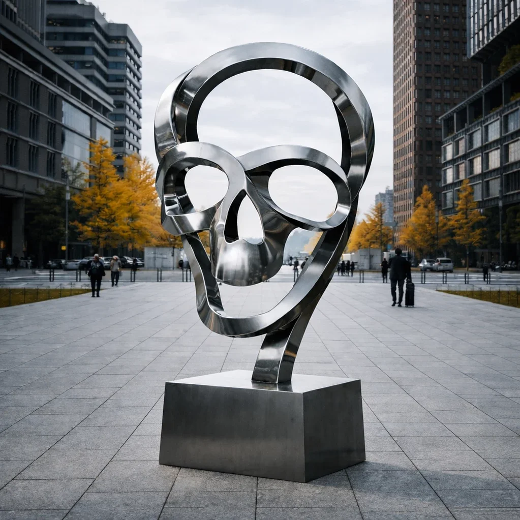  Vigilance  
 hollow-fabricated 316 stainless steel, mirror-polished   
 118 x 39 x 39  inches (including base), 2026  
 open edition &emsp; Inquire 
