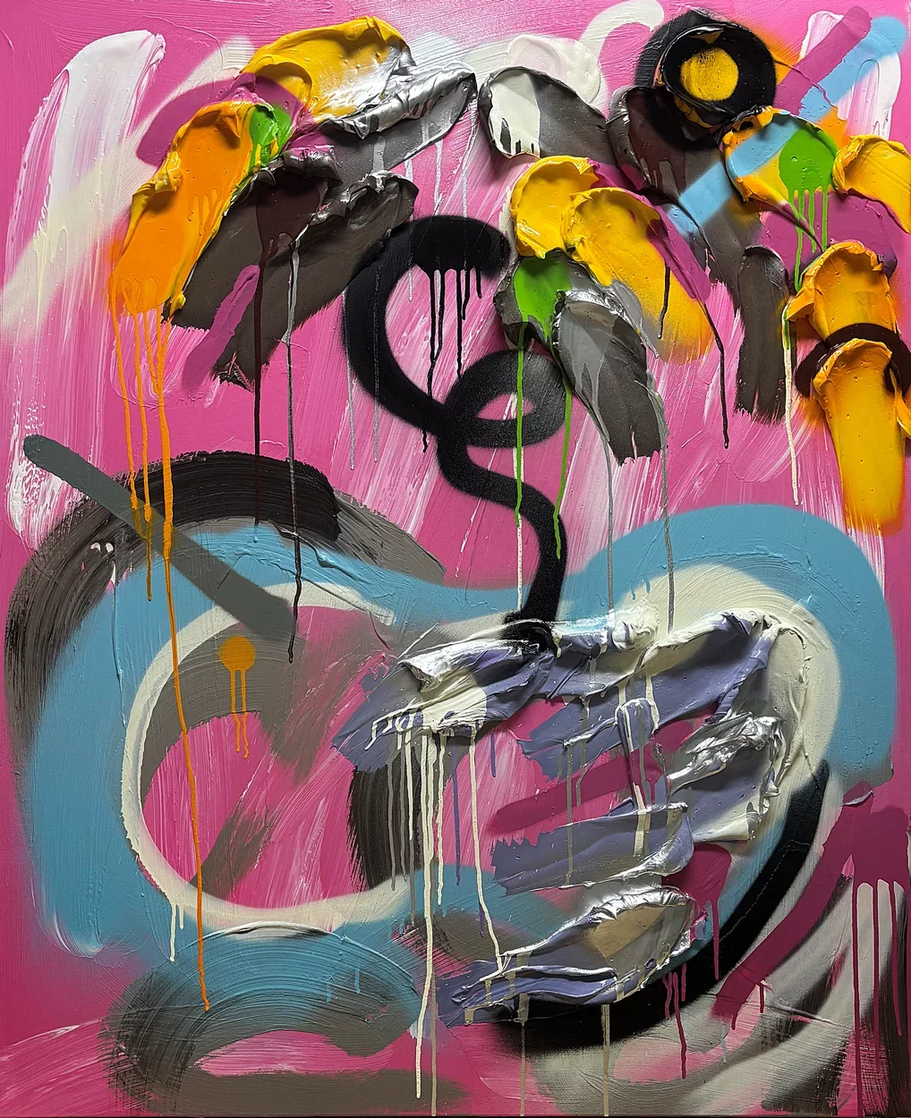  Florali No. 16  
 acrylic, gel medium on canvas   
 48 x 40 x 1.5 inches, 2026  
 USD 25,000 (FOB Toronto) &emsp; Inquire 