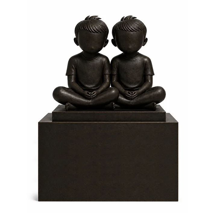 Stillness (Dialogue I)  
 Overall: 80”&nbsp; Base: 40”&nbsp; Figure: 40”   
 Patinated bronze, hand-finished surface  
 open edition &emsp; Inquire 