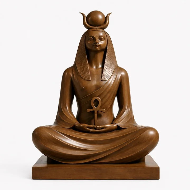  Confluence  
 Overall: 75”&nbsp; Base: 10”&nbsp; Figure: 65”   
 Polished cast bronze, hand-painted wood-grain finish  
 open edition &emsp; Inquire 