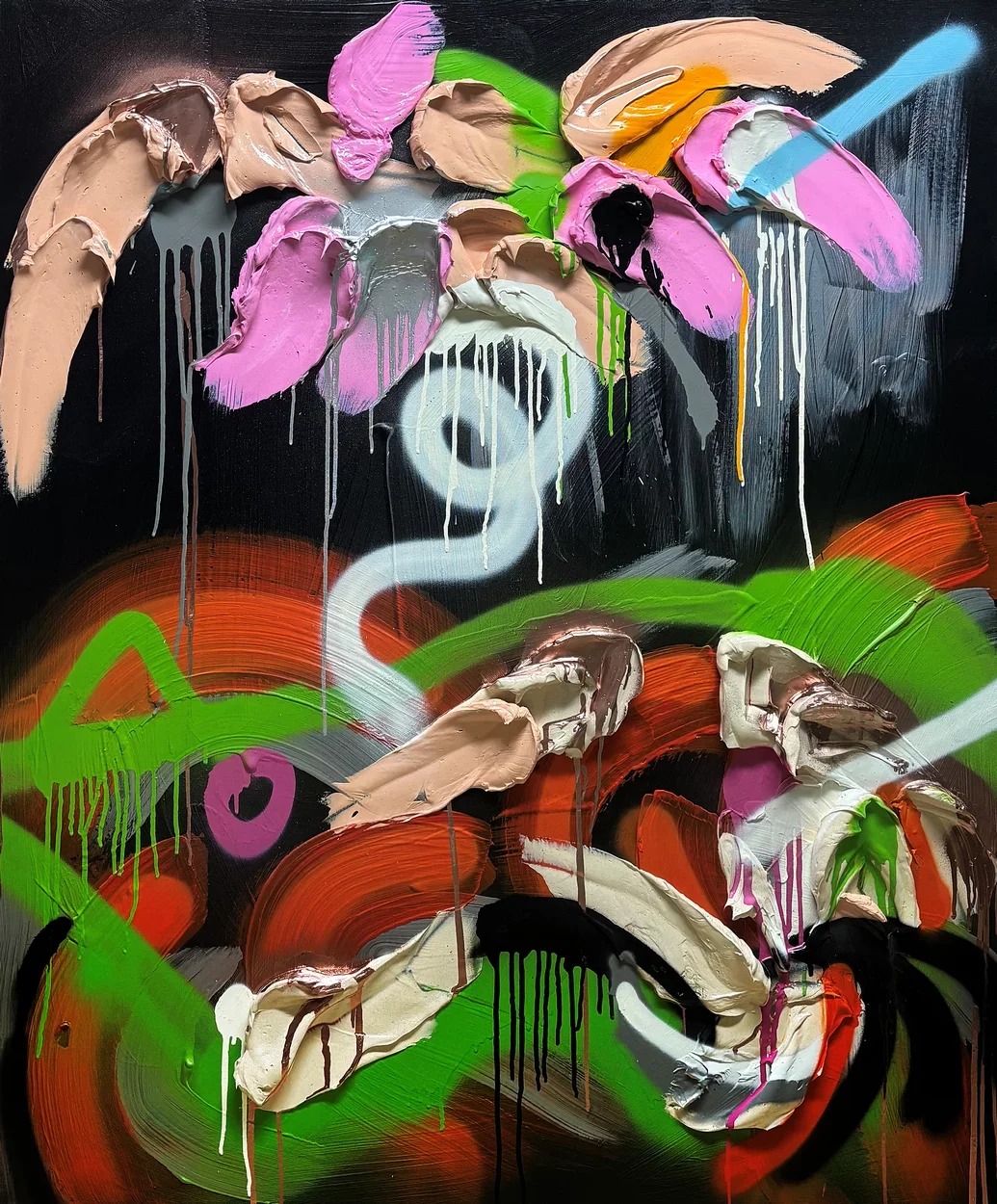  Florali No. 17  
 acrylic, gel medium on canvas   
 48 x 40 x 1.5 inches, 2026  
 USD 25,000 (FOB Toronto) &emsp; Inquire 