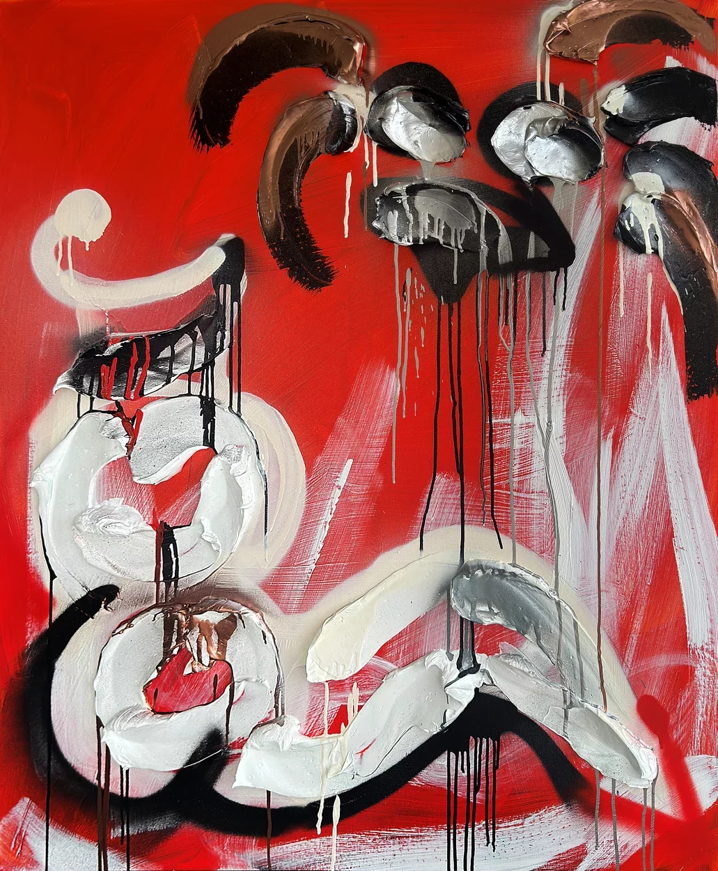  Florali No. 25  
 acrylic, gel medium on canvas   
 48 x 40 x 1.5 inches, 2026  
 USD 25,000 (FOB Toronto) &emsp; Inquire 