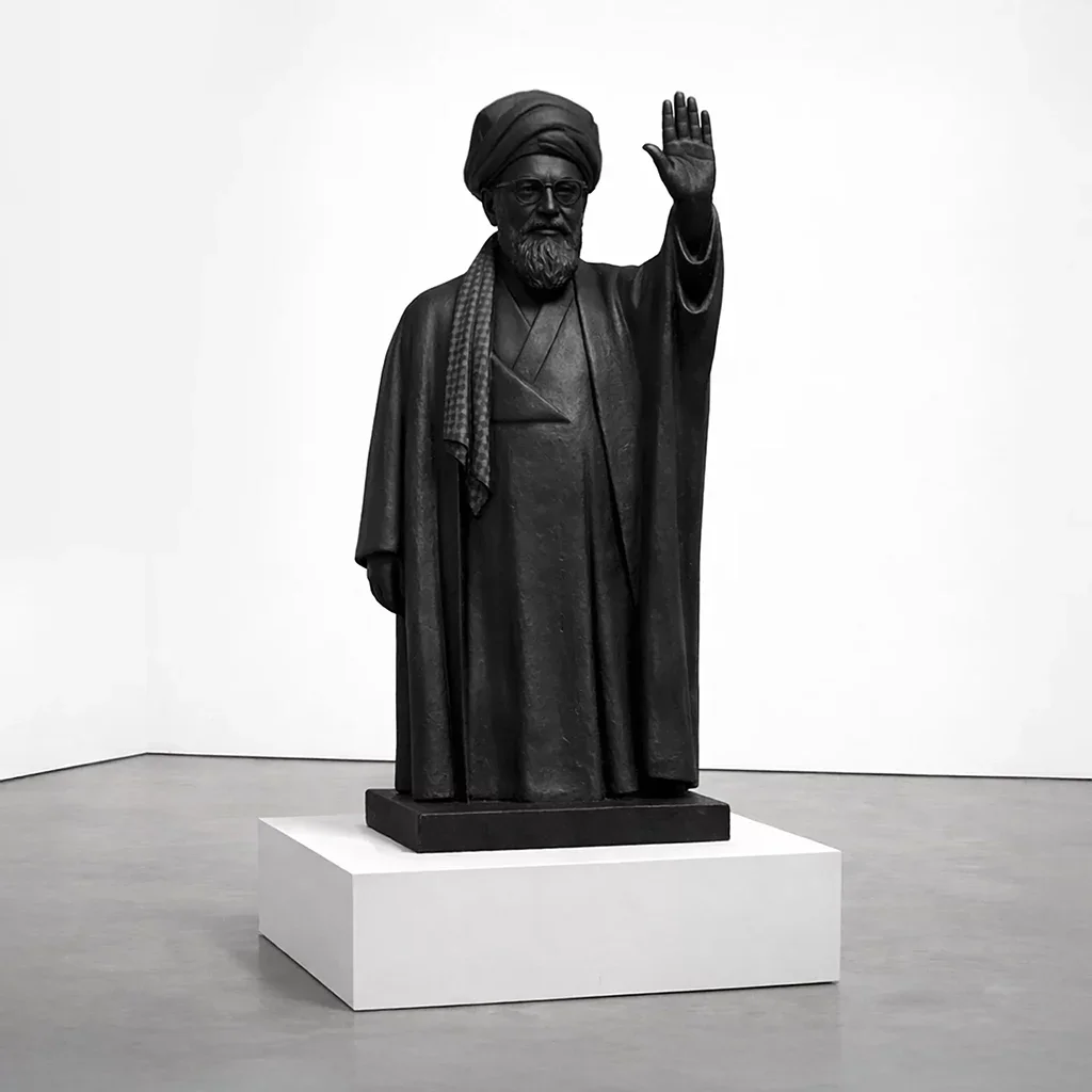  Sentinel  
 cast bronze with matte black patina   
 84 x 36 x 30  inches (including base), 2026  
 edition of 4 &emsp; Inquire 
