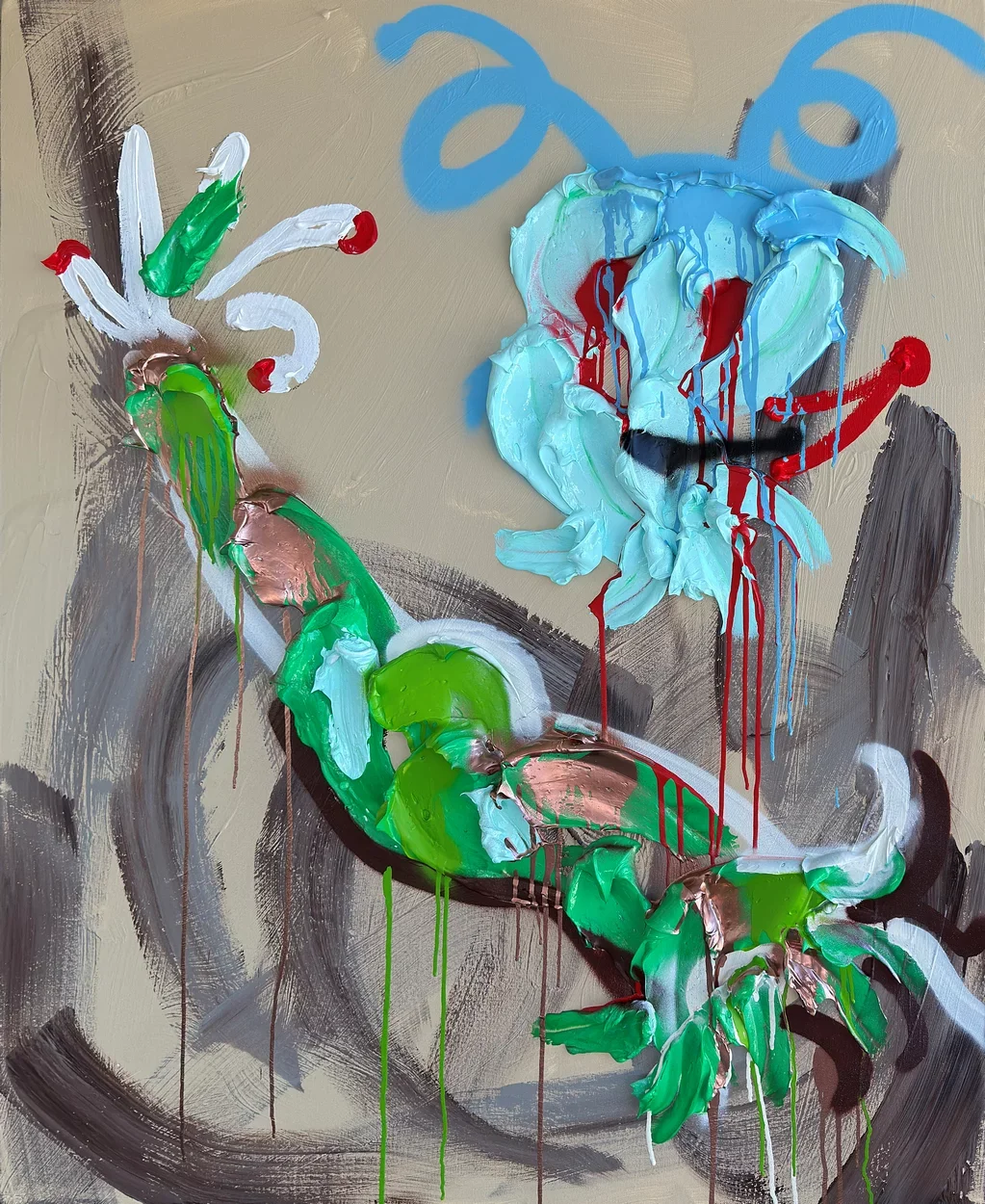  Florali No. 33  
 acrylic, gel medium on canvas   
 48 x 40 x 1.5 inches, 2026  
 USD 25,000 (FOB Toronto) &emsp; Inquire 