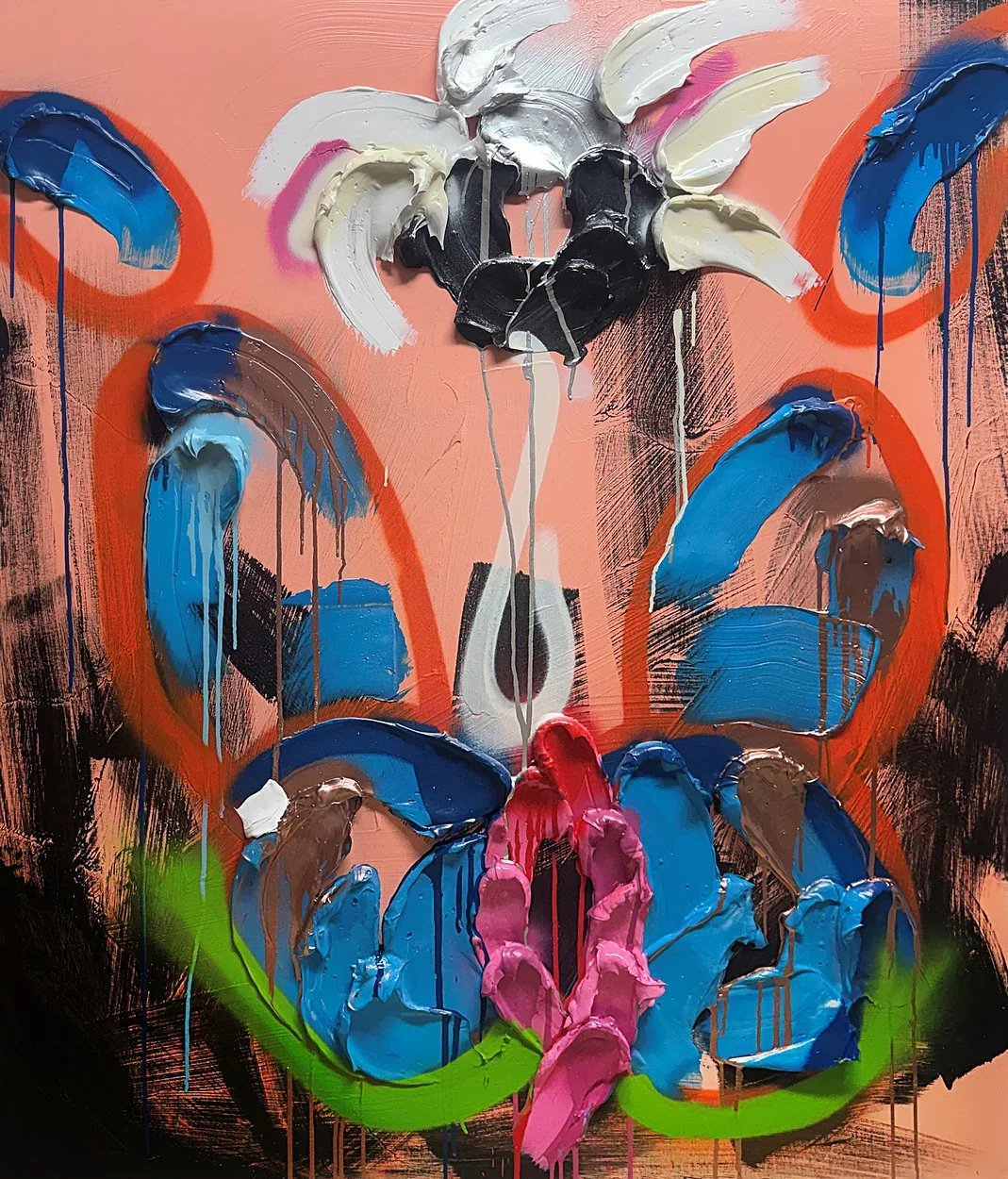  Florali No. 21  
 acrylic, gel medium on canvas   
 48 x 40 x 1.5 inches, 2026  
 USD 25,000 (FOB Toronto) &emsp; Inquire 