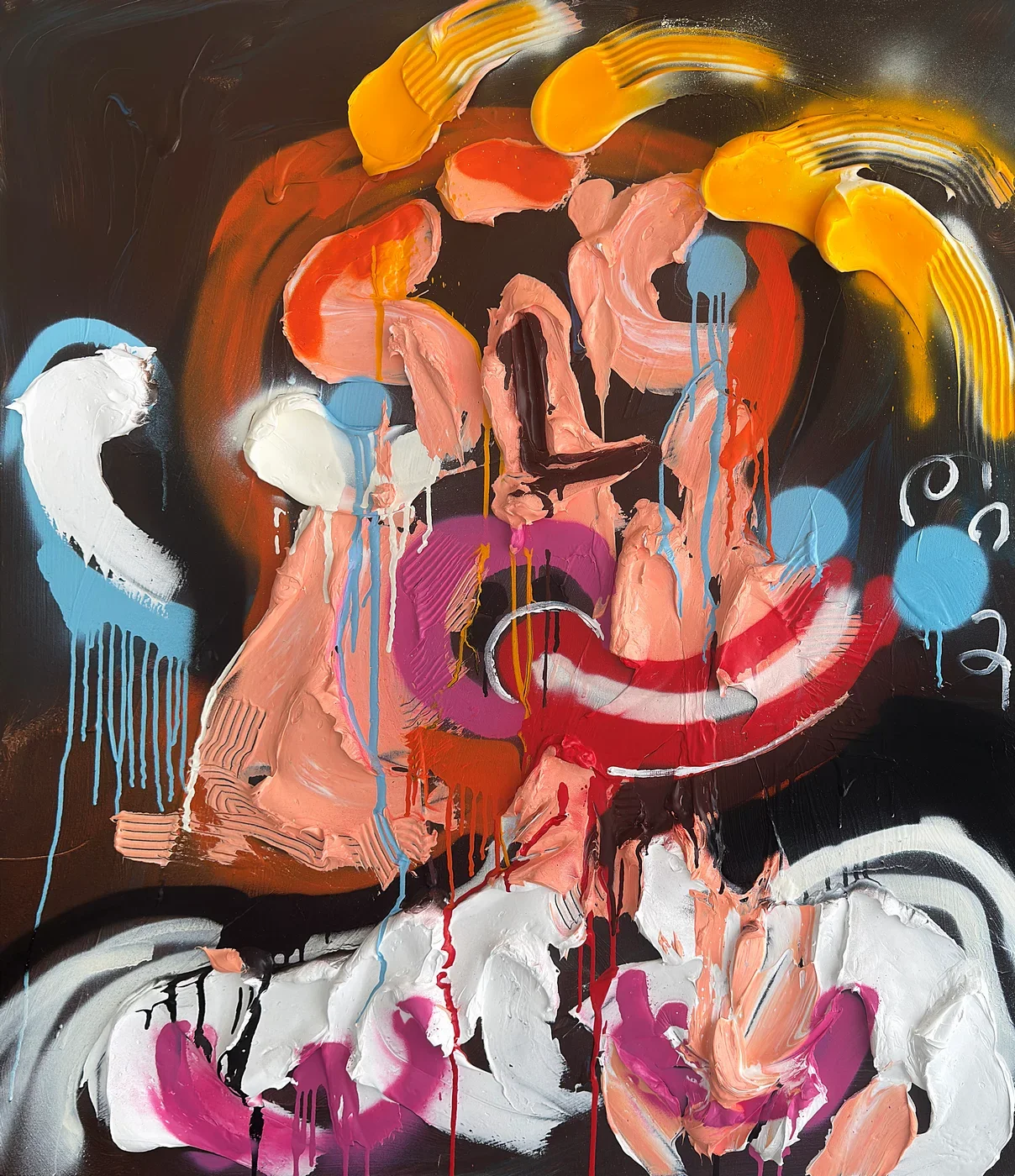  Psychopomp No. 2  
 acrylic, gel medium on canvas   
 48 x 40 x 1.5 inches, 2026  
 USD 25,000 (FOB Toronto) &emsp; Inquire 
