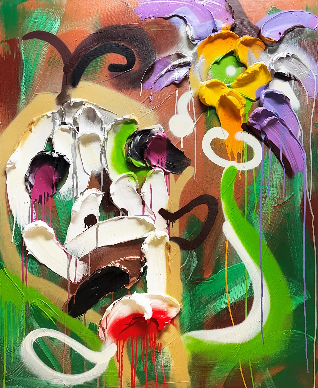  Florali No. 20  
 acrylic, gel medium on canvas   
 48 x 40 x 1.5 inches, 2026  
 USD 25,000 (FOB Toronto) &emsp; Inquire 