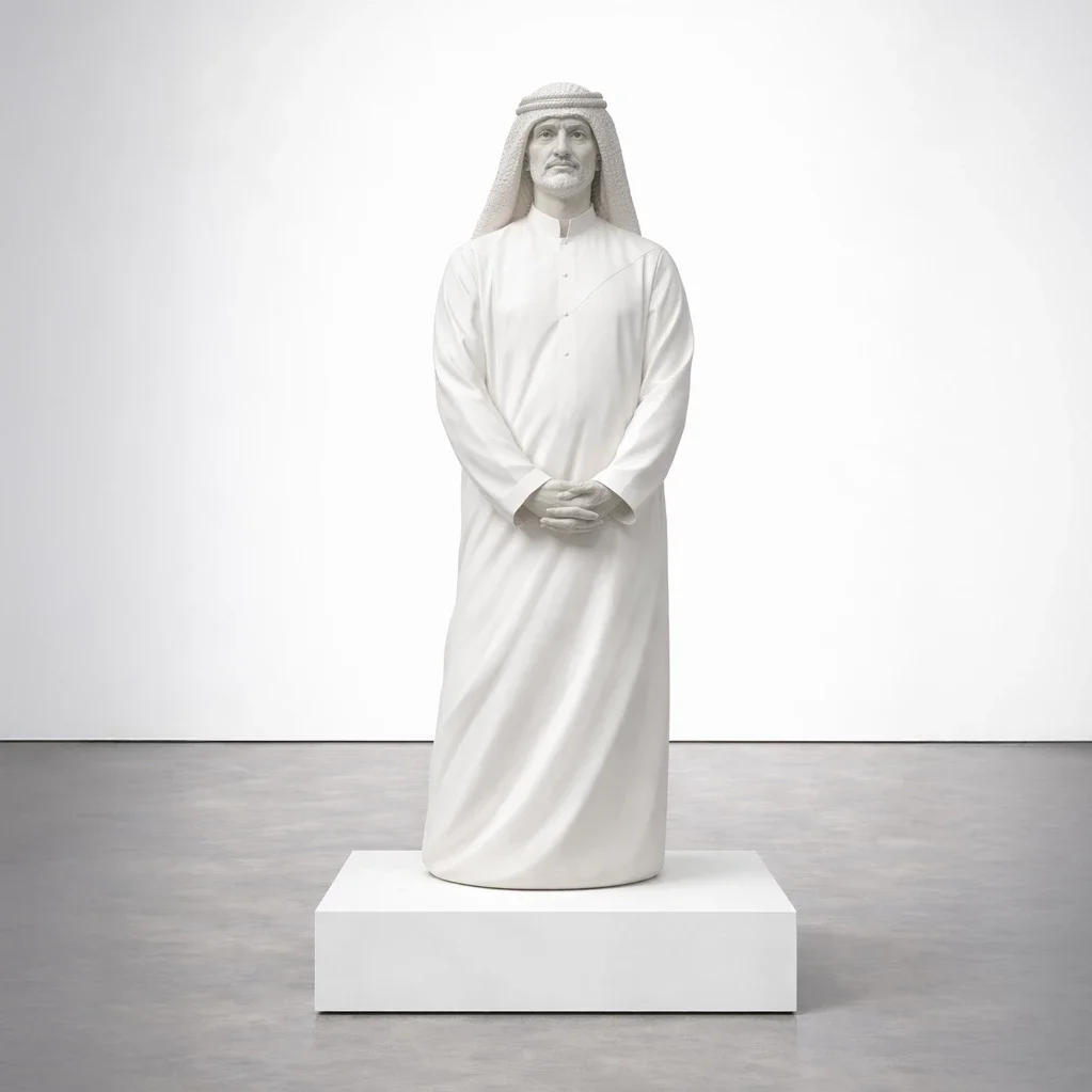  Untitled (Figure II)  
 reinforced plaster composite with mineral finish   
 82 x 32 x 28  inches (including base), 2026  
 edition of 4 &emsp; Inquire 
