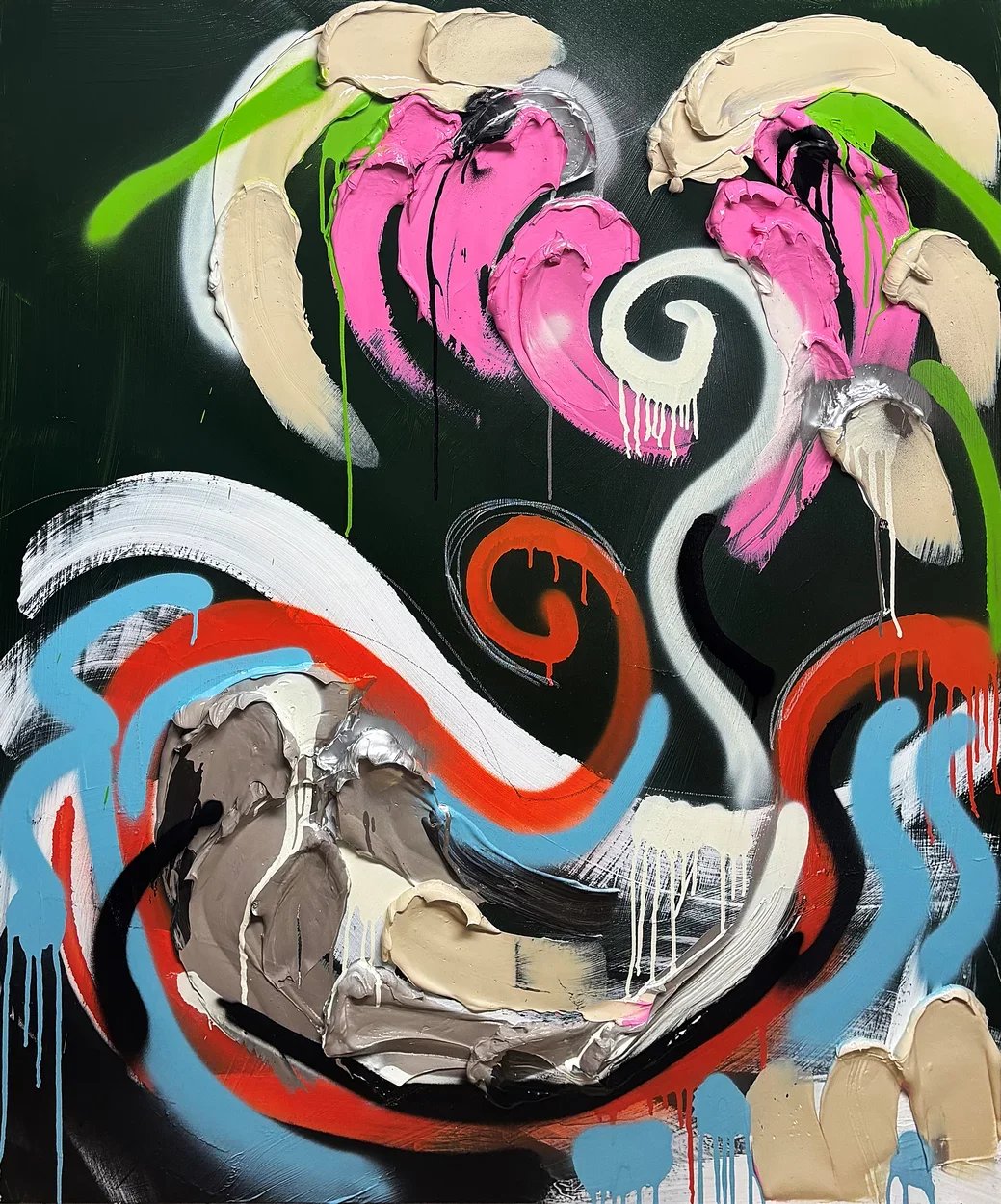  Florali No. 11  
 acrylic, gel medium on canvas   
 48 x 40 x 1.5 inches, 2026  
 USD 25,000 (FOB Toronto) &emsp; Inquire 