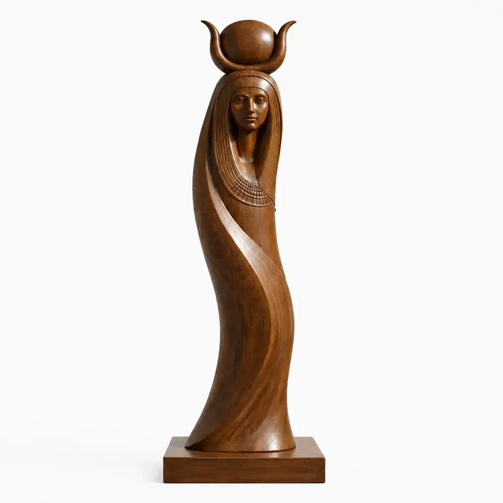  Axis of Stillness  
 Overall: 75”&nbsp; Base: 10”&nbsp; Figure: 65”   
 Polished cast bronze, hand-painted wood-grain finish  
 open edition &emsp; Inquire 