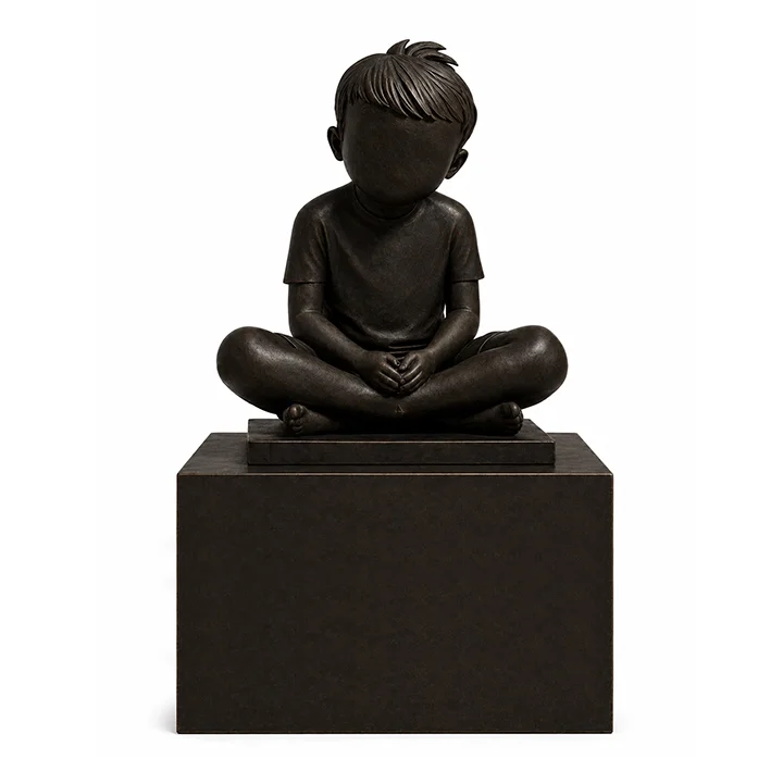  Stillness (Twinless Study)  
 Overall: 80”&nbsp; Base: 40”&nbsp; Figure: 40”   
 Patinated bronze, hand-finished surface  
 open edition &emsp; Inquire 