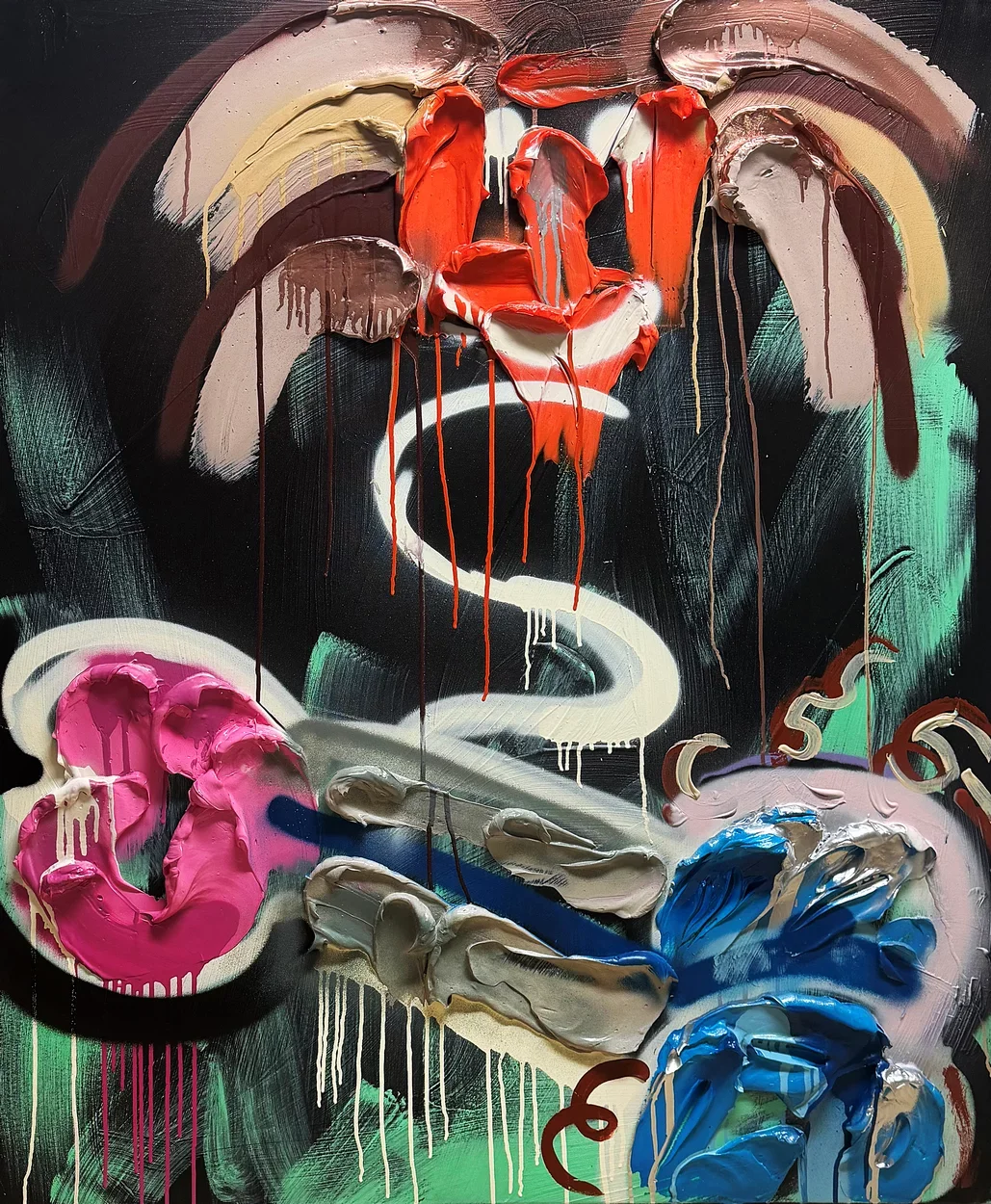  Florali No. 19  
 acrylic, gel medium on canvas   
 48 x 40 x 1.5 inches, 2026  
 USD 25,000 (FOB Toronto) &emsp; Inquire 