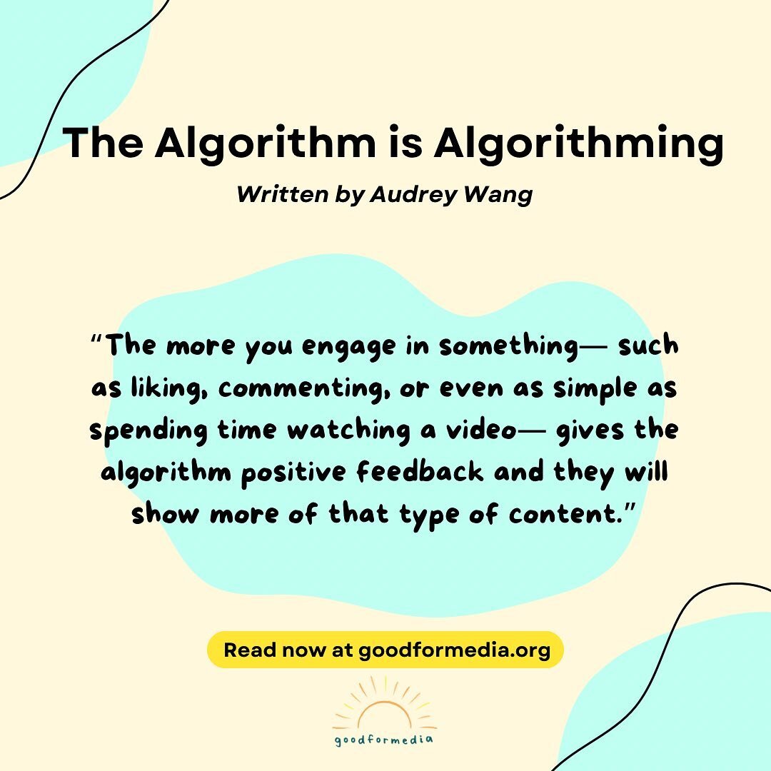 💭What does the algorithm have to do with us? In &ldquo;The Algorithm is Algorithming&rdquo;, Audrey describes how social media apps trigger dopamine while we scroll away. 

🔗Read more about how to shift the way we approach socials and avoid the scr