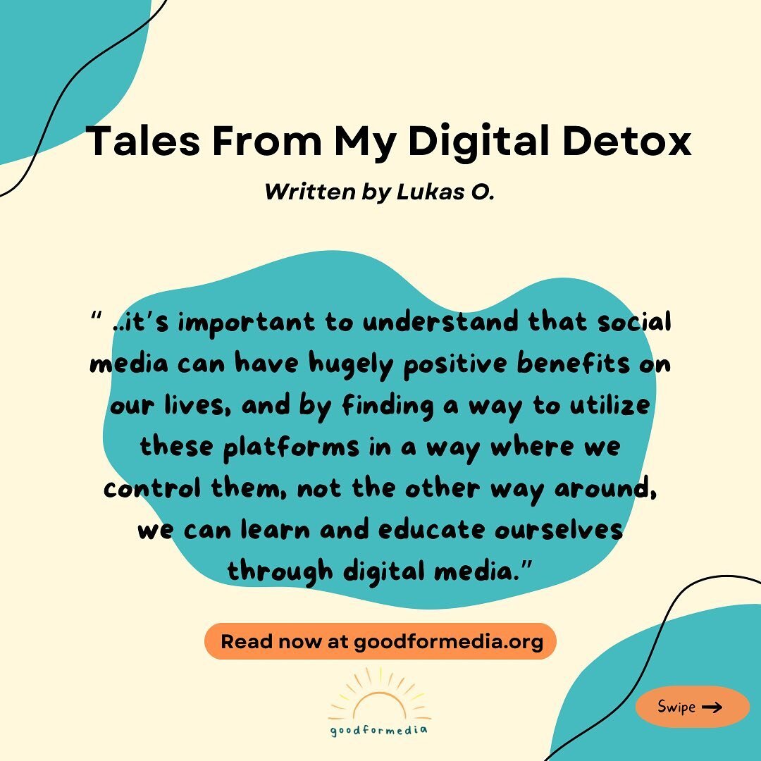 📣New blog post out! Have you ever tried to take a break from an app? Or maybe your phone entirely? 📴 Lukas did, and in his written piece, he describes the effort and intention behind his digital detox. 🤳🏼 thanks for sharing your experiences with 