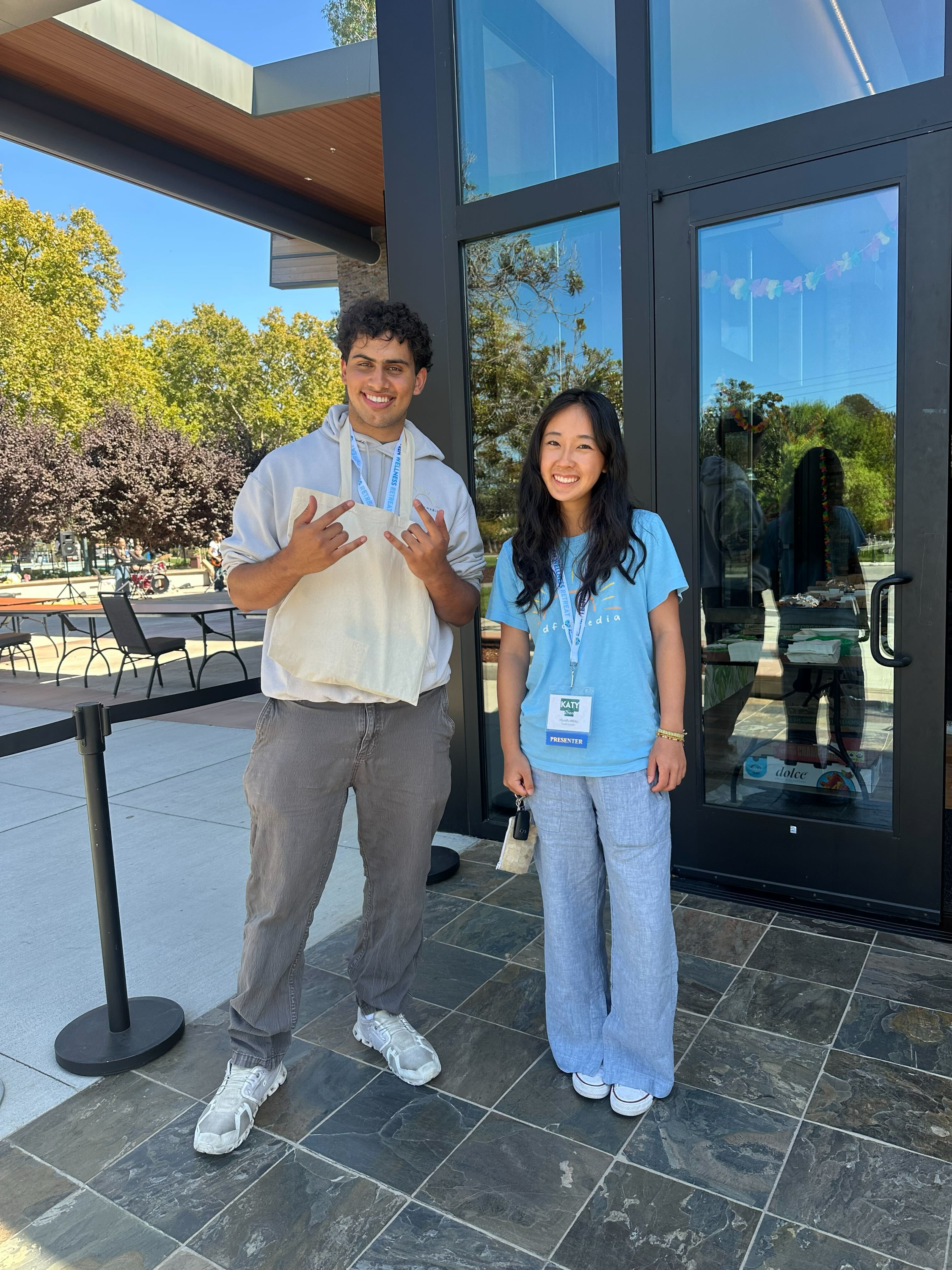 Katy and Kareem at the Mountain View Teen Wellness Retreat
