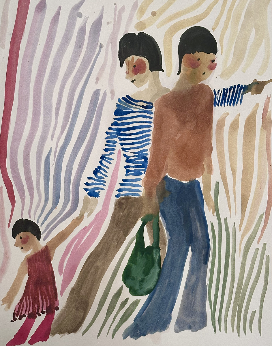 Family, watercolor on paper, December 2025