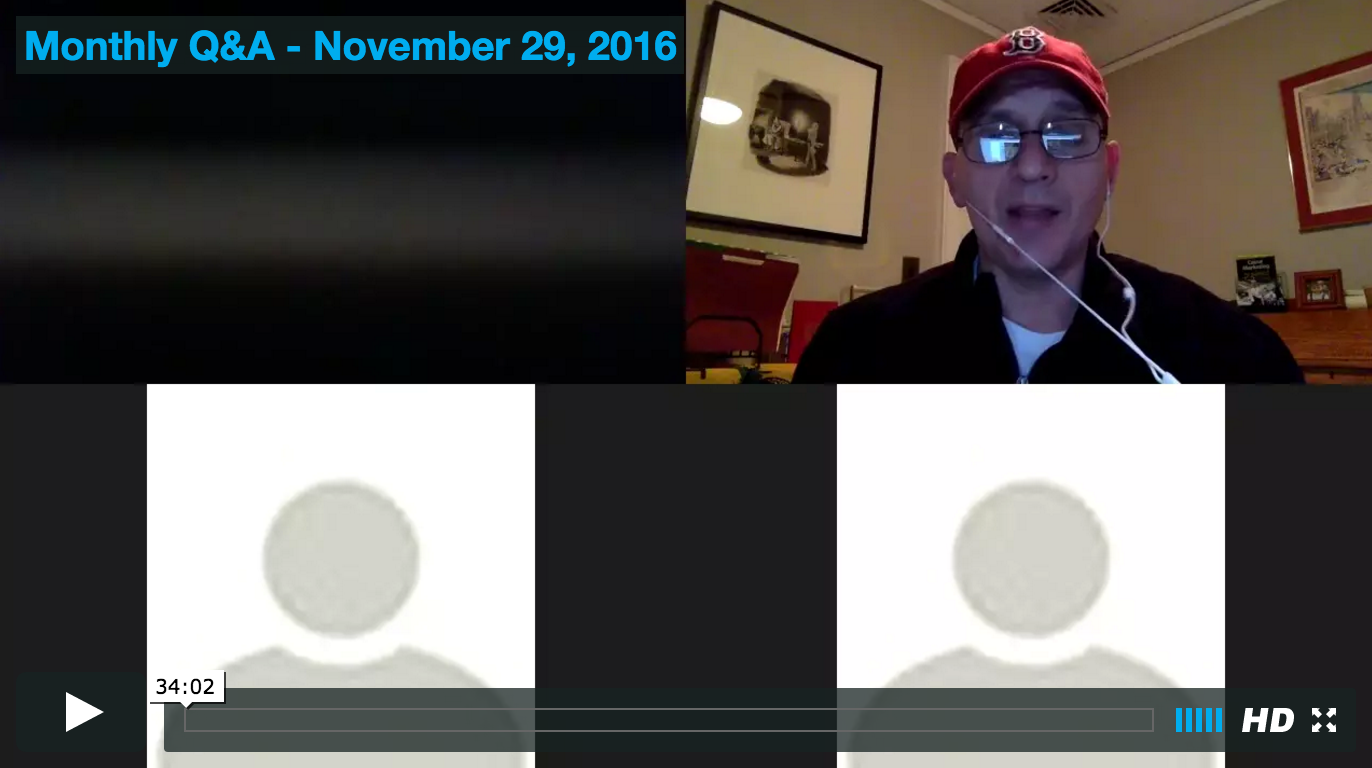 Monthly Q&A: November 29, 2016