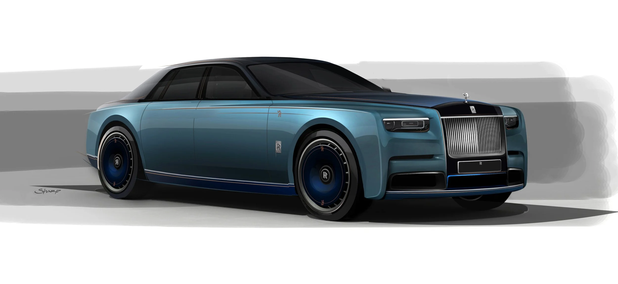 Rolls-Royce Design work. Digital Rendering using Photoshop/Painter