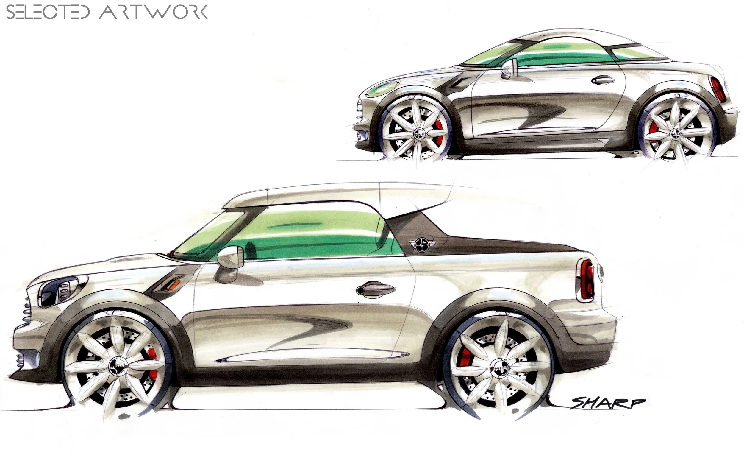 Analogue Design Sketches from my time in the MINI exterior studio