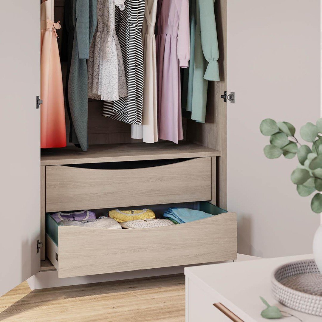 Open the doors to dreaming big! 🚪✨ Our bespoke internal options have got your wardrobe organized and ready to flaunt. Who knew your clothes could live better than most humans? 😂👗 #WardrobeWonderland #DajonInteriors #ClosetEnvy