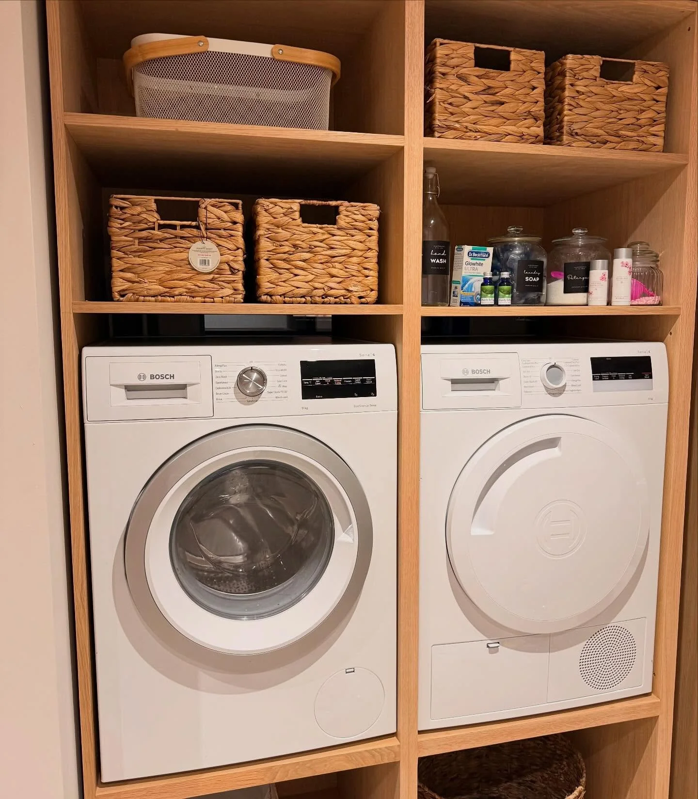 The perfect height! Consider raising up your washing machine &amp; tumble dryer, just like we did for this client. Practical, easy to use and aesthetically pleasing. If you would like your Utility or Boot Room reimagined, get in touch with our design