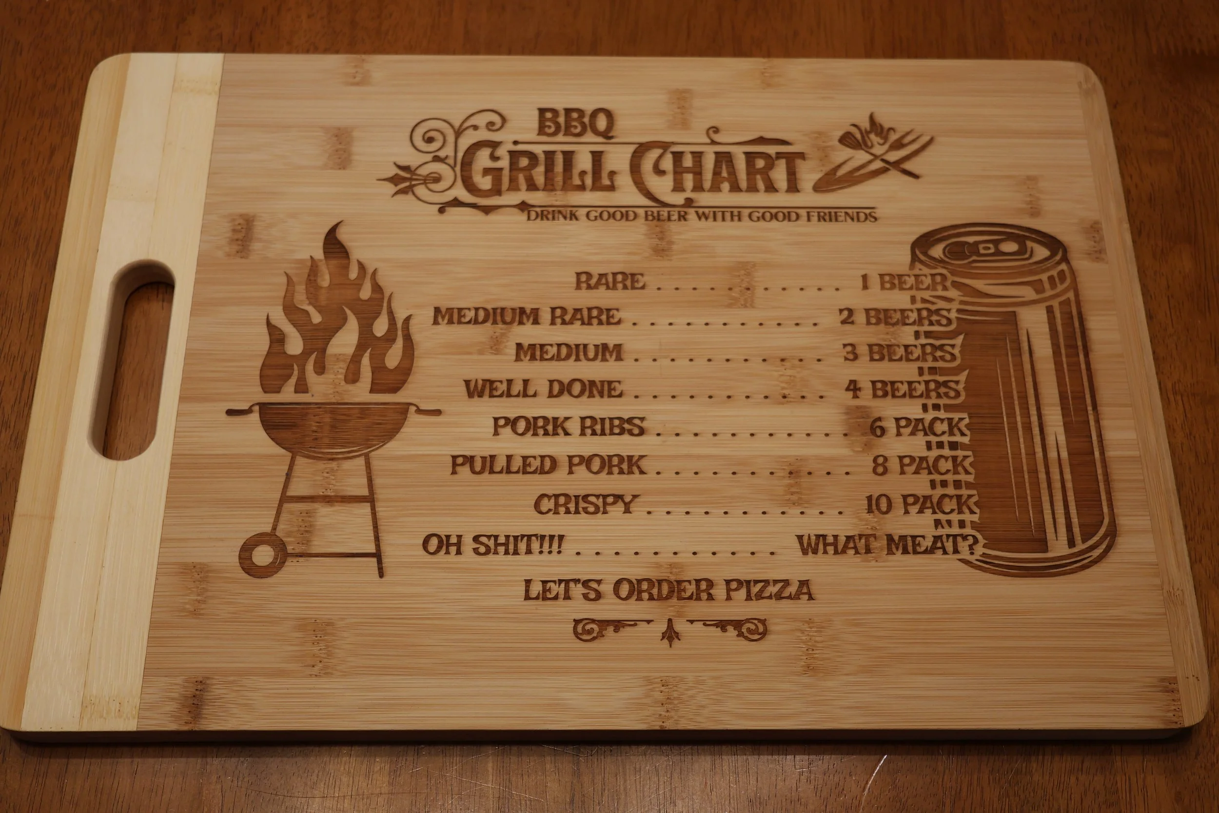 BBQ Grill Chart Serving/Cutting Board