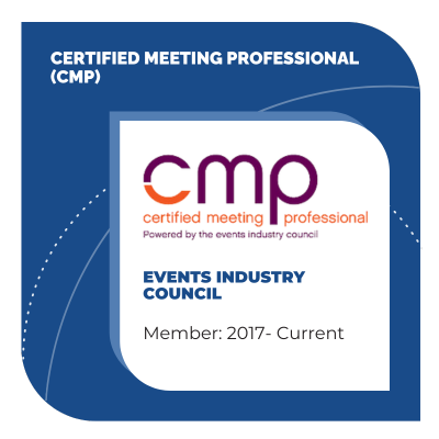 Committed to Excellence. Certified Meeting Professional (CMP) | Events Industry Council. Member 2017-Current. StoryArc Events