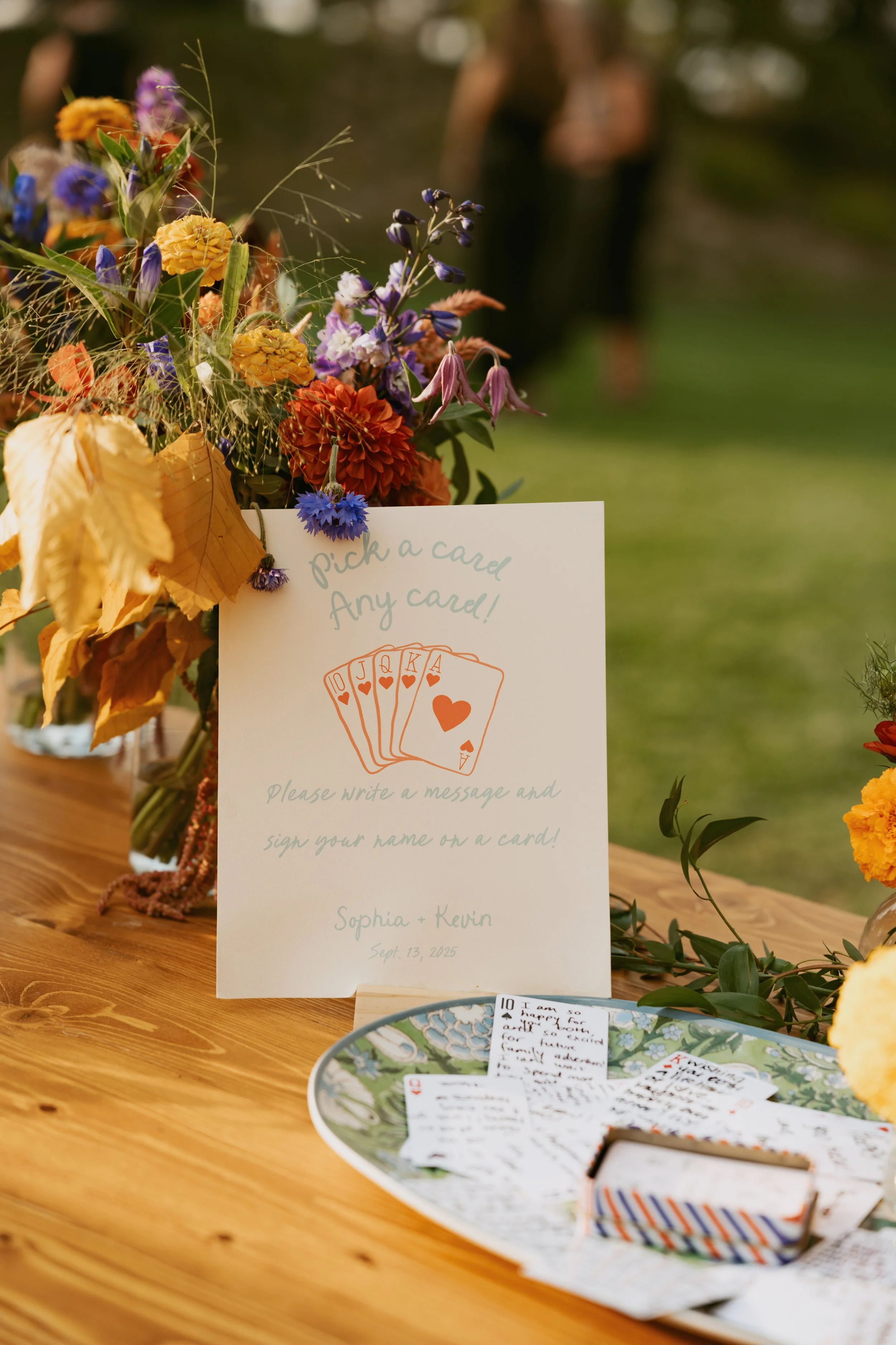 Custom wedding welcome table sign, fun and unique design, personalized wedding signage to greet guests, perfect for adding a playful touch to your wedding reception in Central Oregon and beyond.