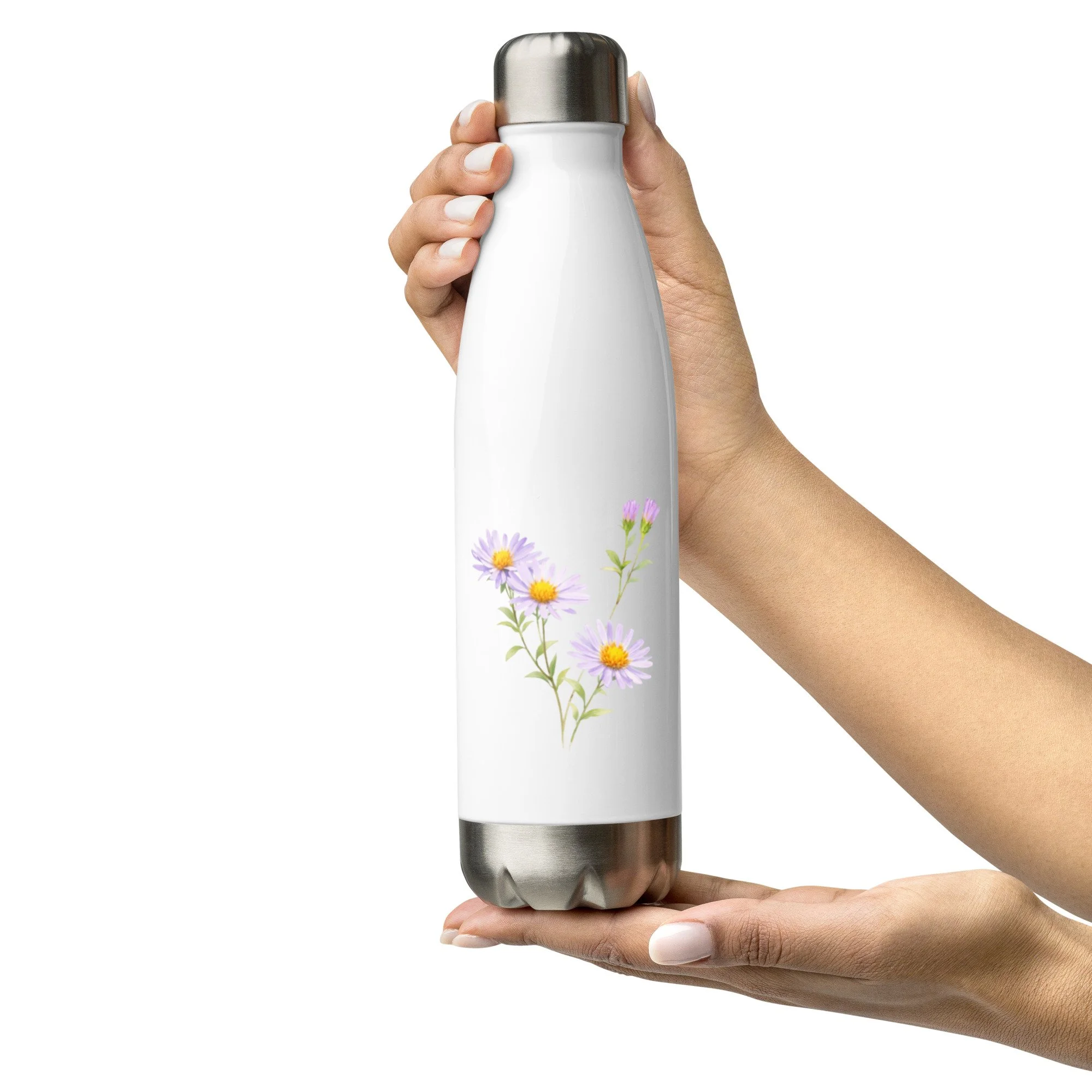 New York Aster Stainless Steel Water Bottle | Native Wildflower Drinkware