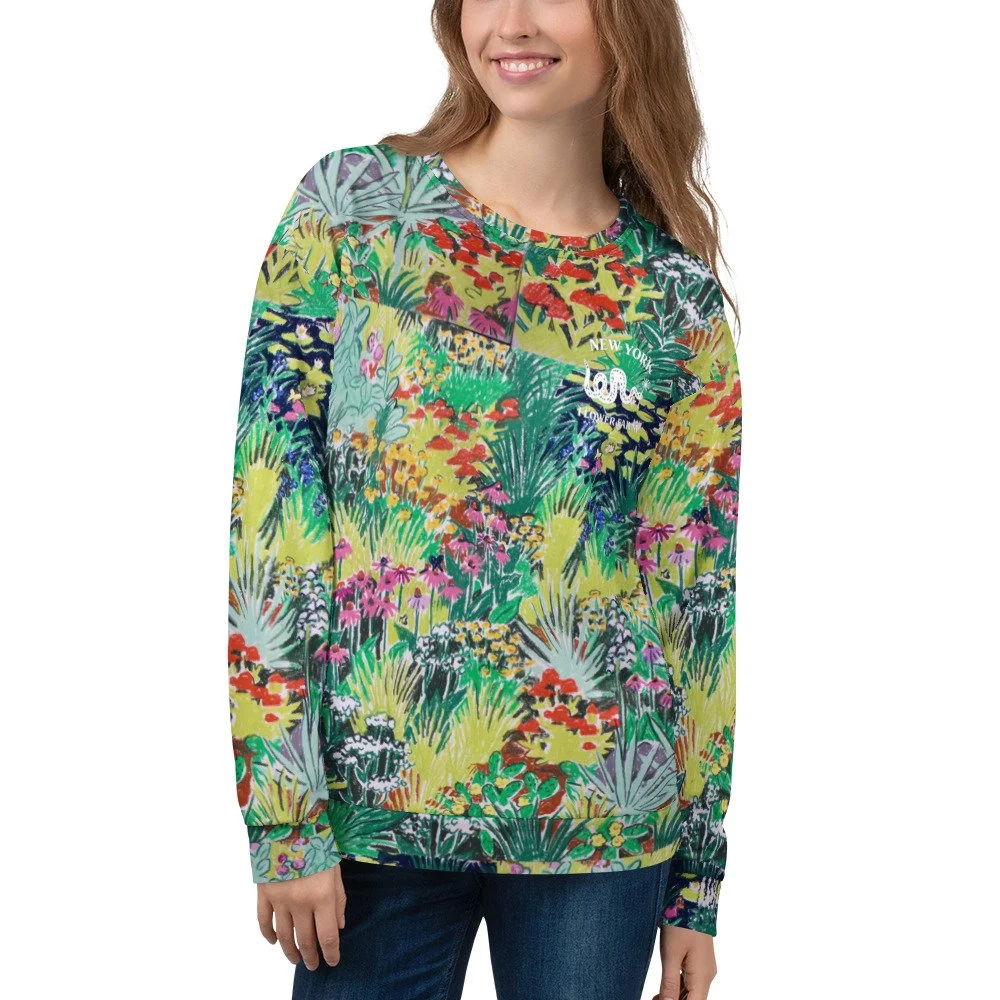 Unisex All-Over Print Sweatshirt | colorful Native Prairie Design | Recycled Textiles | Eco friendly