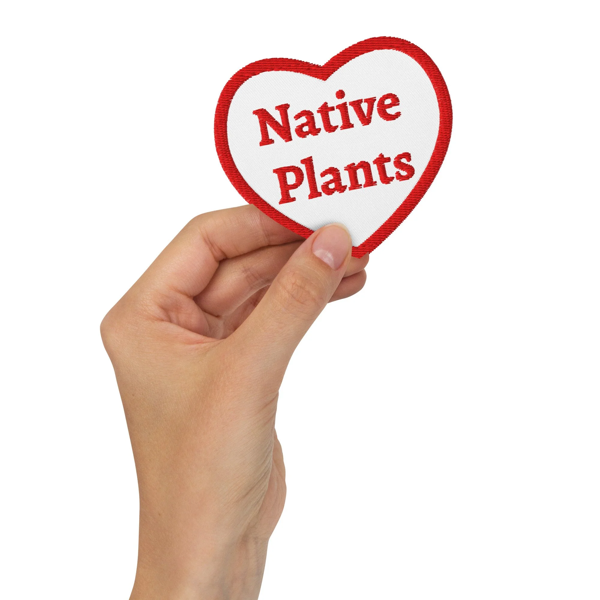 “I Love Native Plants” Patch Embroidered Patch | Red