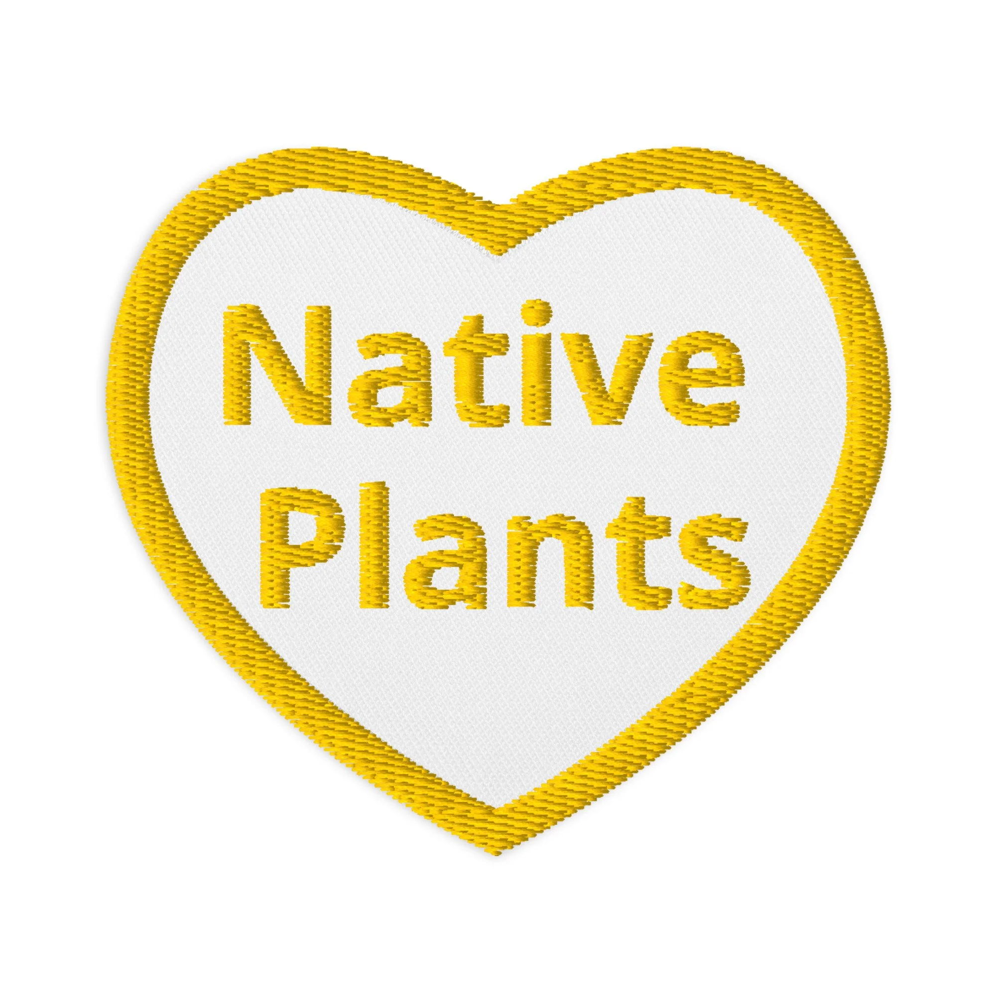 “I Love Native Plants” Embroidered Patch | Yellow