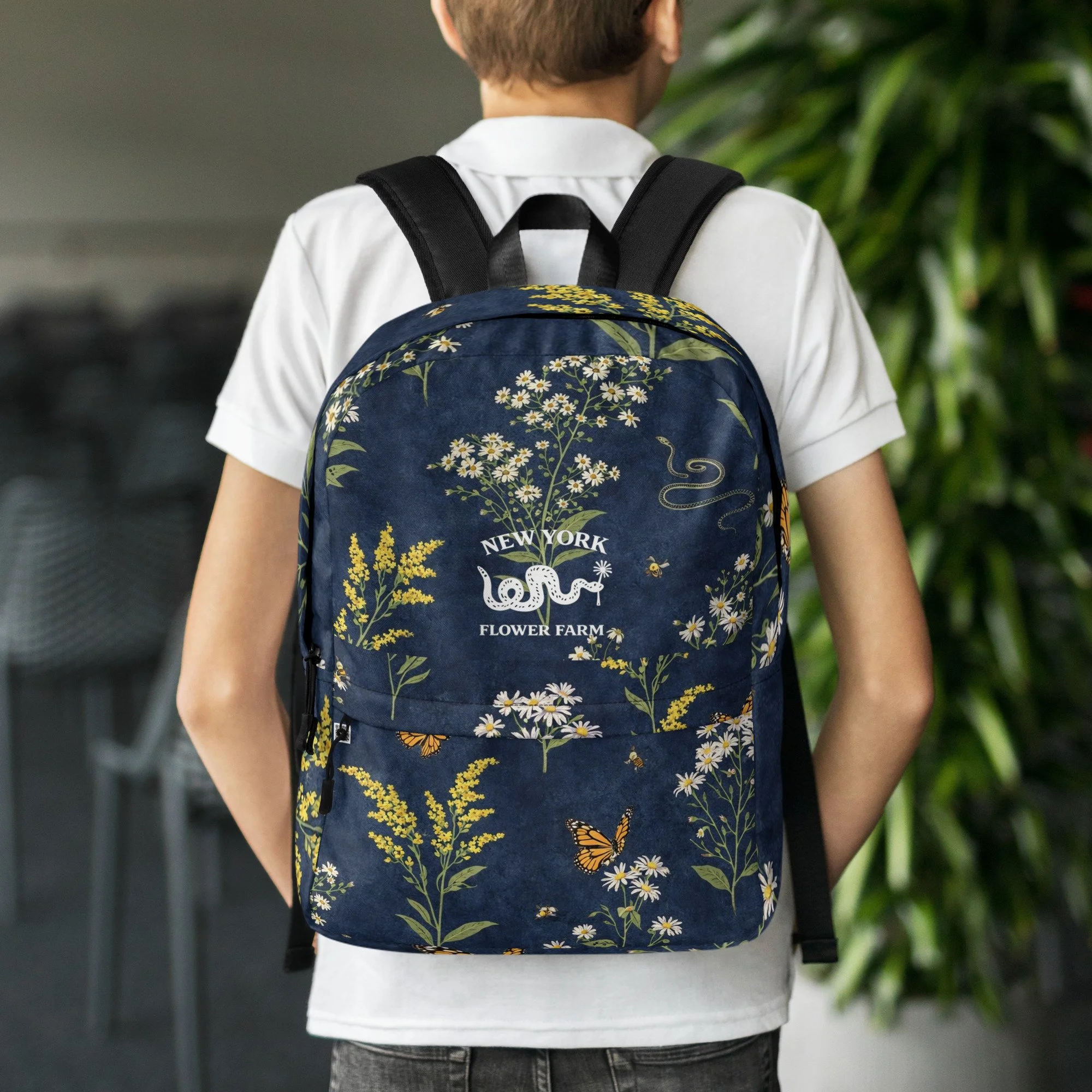 Backpack with Aster & Goldenrod Floral Pattern | Native Wildflowers