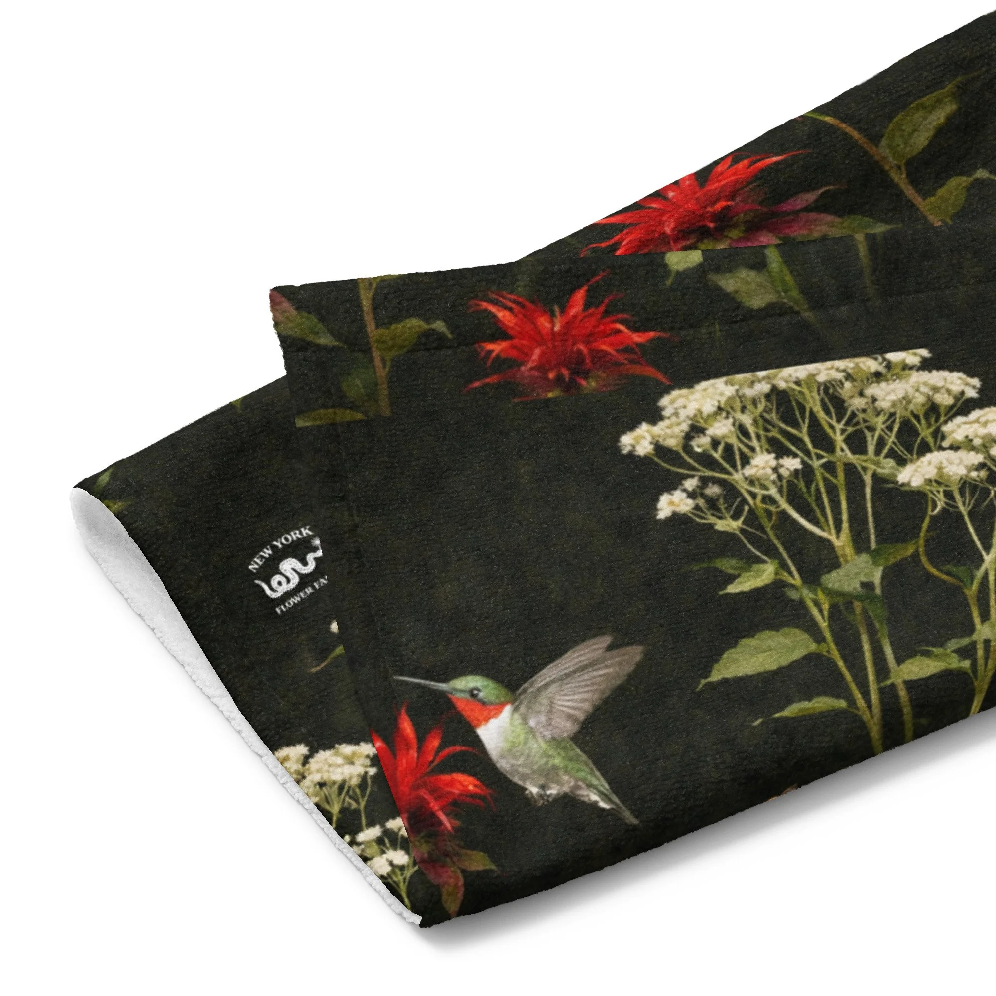 Hand Towel with Red Bee Balm, Pale Coneflower & Wild Quinine | Native Wildflowers