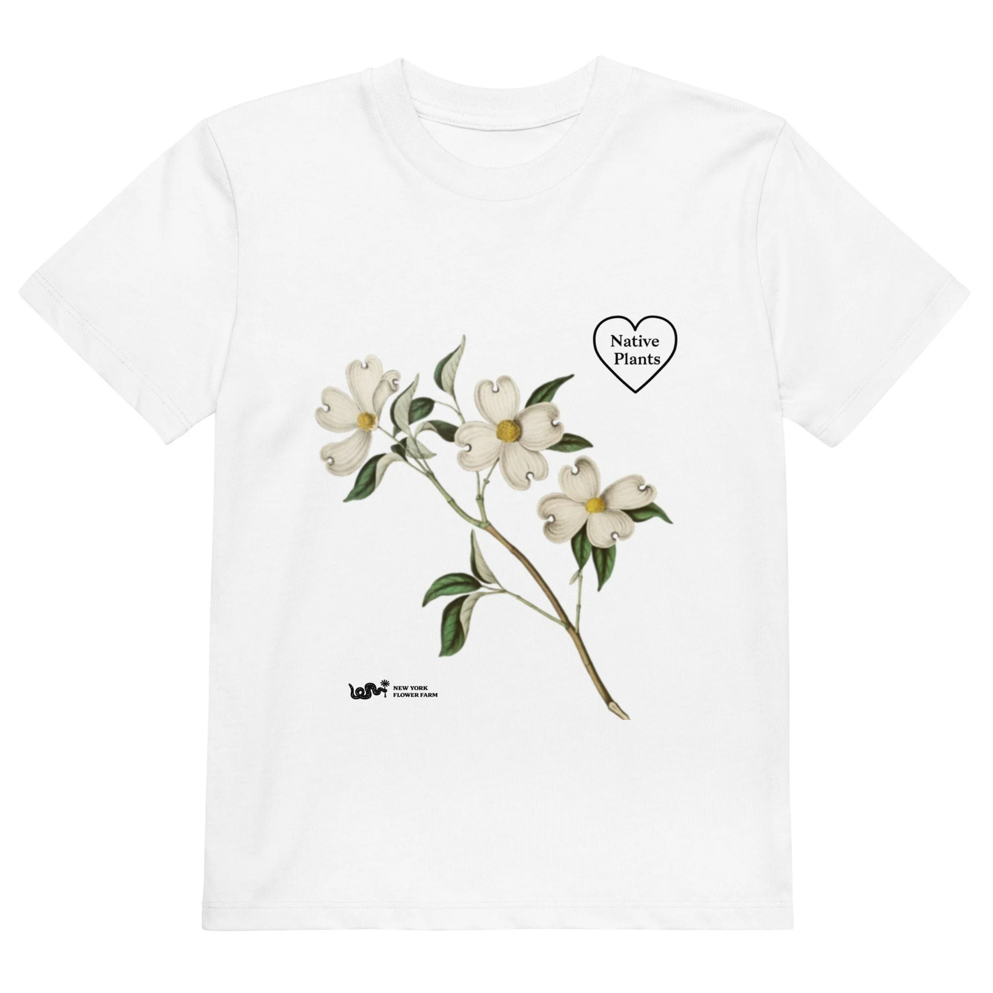 Organic Cotton Kids T-Shirt with White Flowering Dogwood | Native Tree