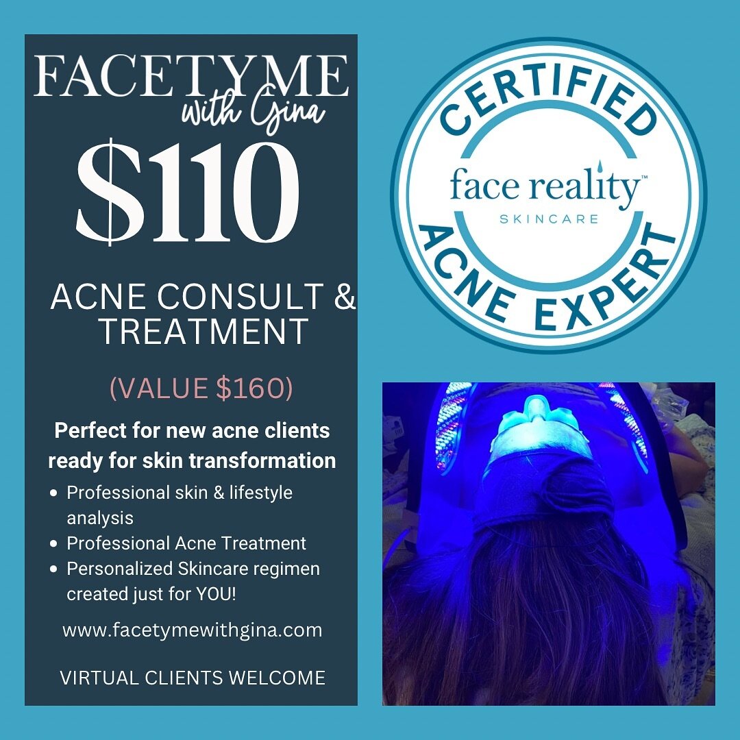 The BEST skincare program to control acne!! Acne expert &amp; Licensed Esthetitian Gina Massey is here to guide you on the path to controlling your acne prone skin. Consult includes nutrition,lifestyle and skin analysis. Professional treatment includ