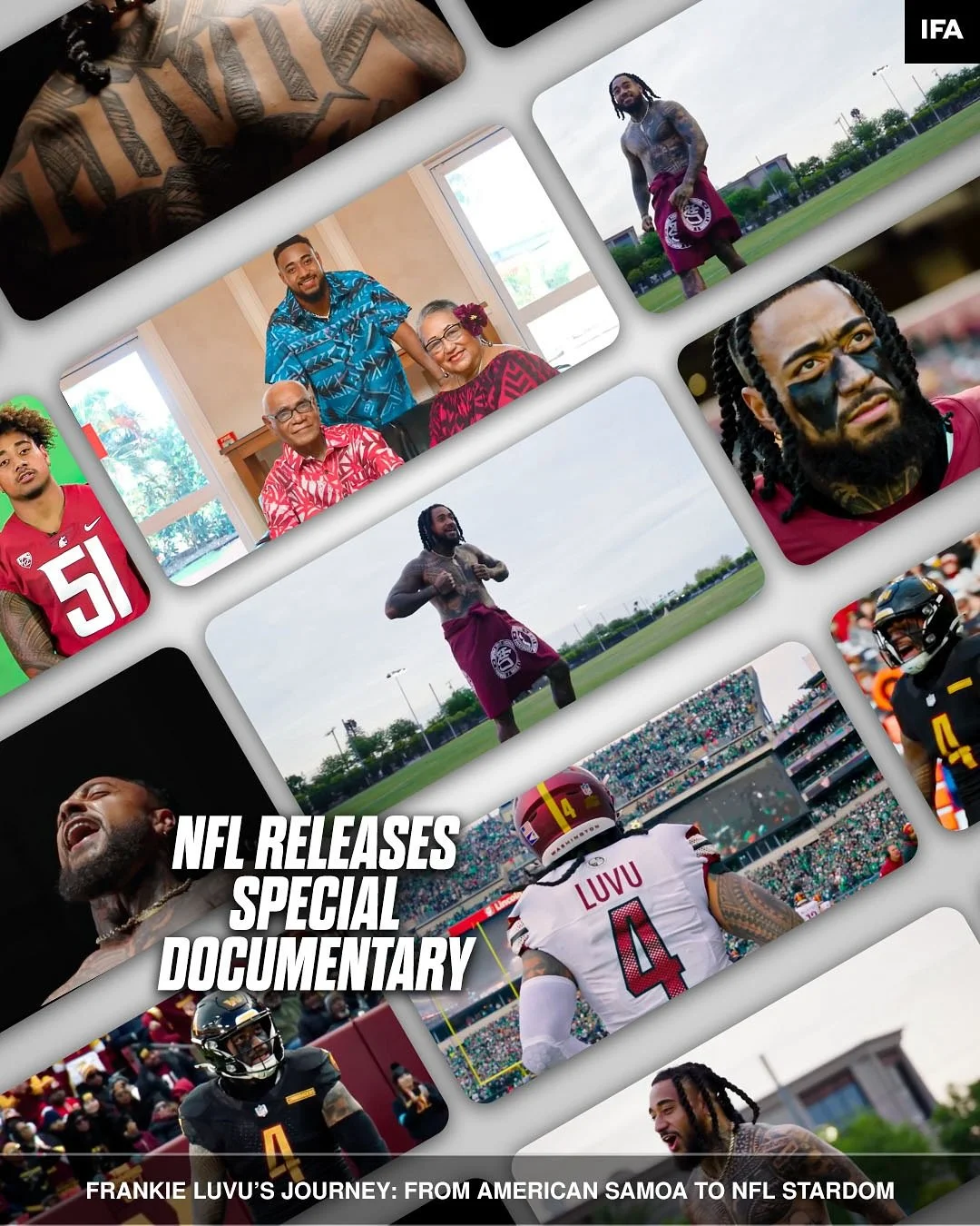 From the islands to the NFL. 🌺🏈

We are proud to witness Frankie Luvu&rsquo;s incredible rise&mdash;The league just dropped something special on his journey. Watch now!