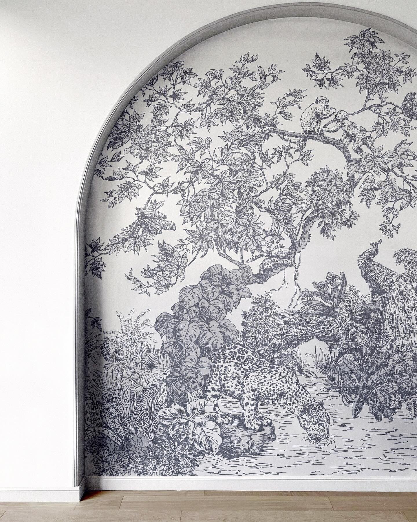 Hey, have you seen the Sinharaja Mural from my Nature's Tapestry collection on @miltonandking?
 It's a hand-sketched design with vintage charm, inspired by Sri Lanka's legendary forest reserve. I personally love the cool gray version, but it's availa