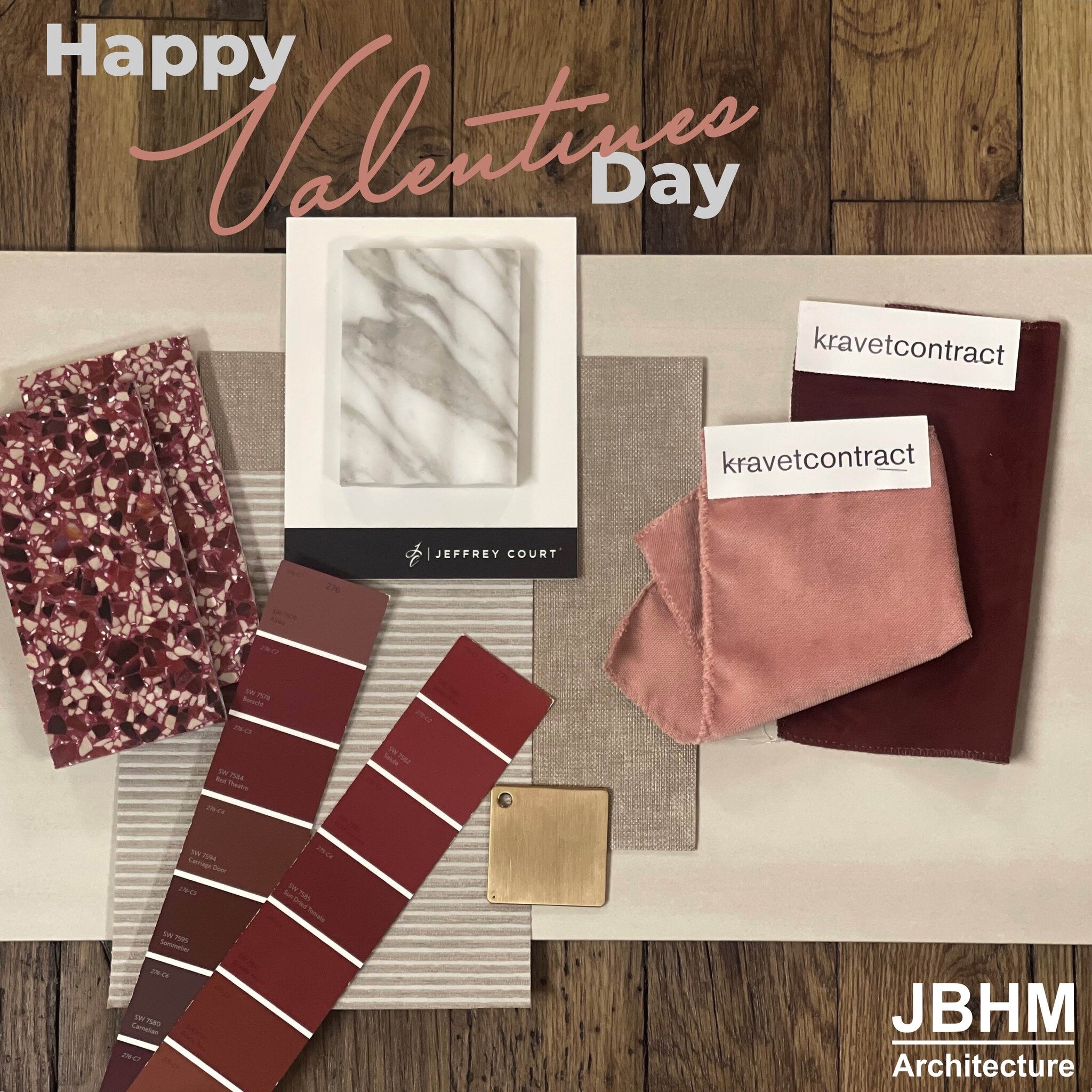 The color of the day is L O V E.  Happy Valentines from JBHM Architecture.  #InteriorDesign