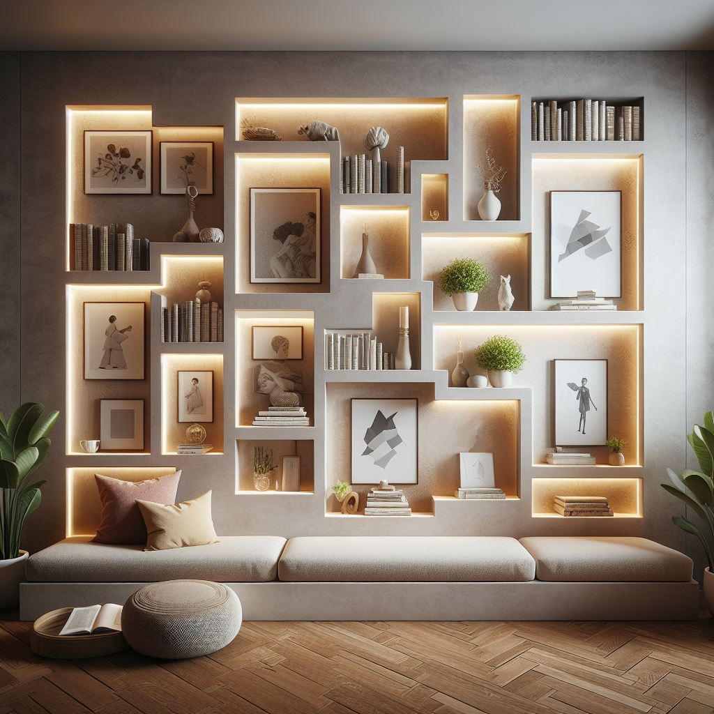 Accent wall with Shelves and LED Lighting 3.png