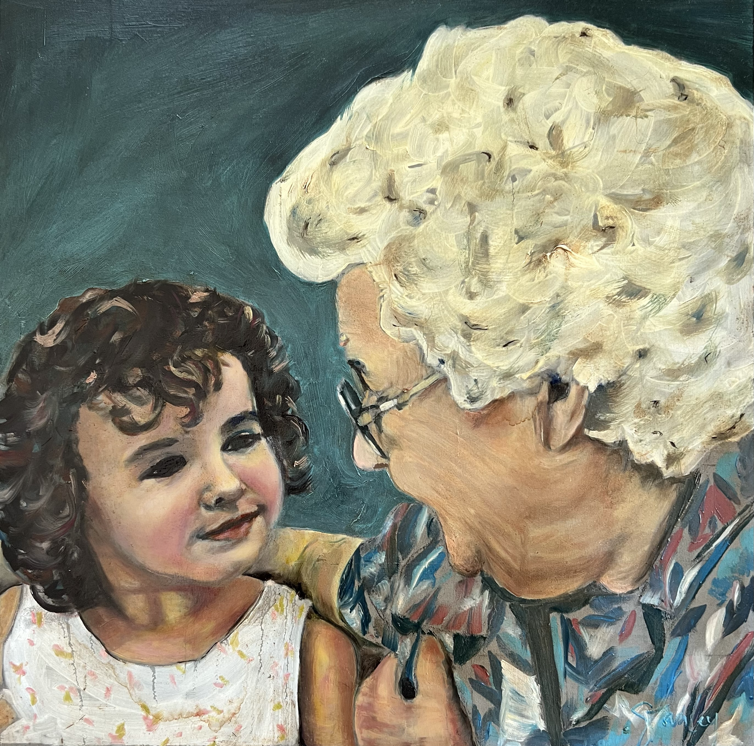 Gazing - 16" x 16" x 1 5/8" - Oil on Panel