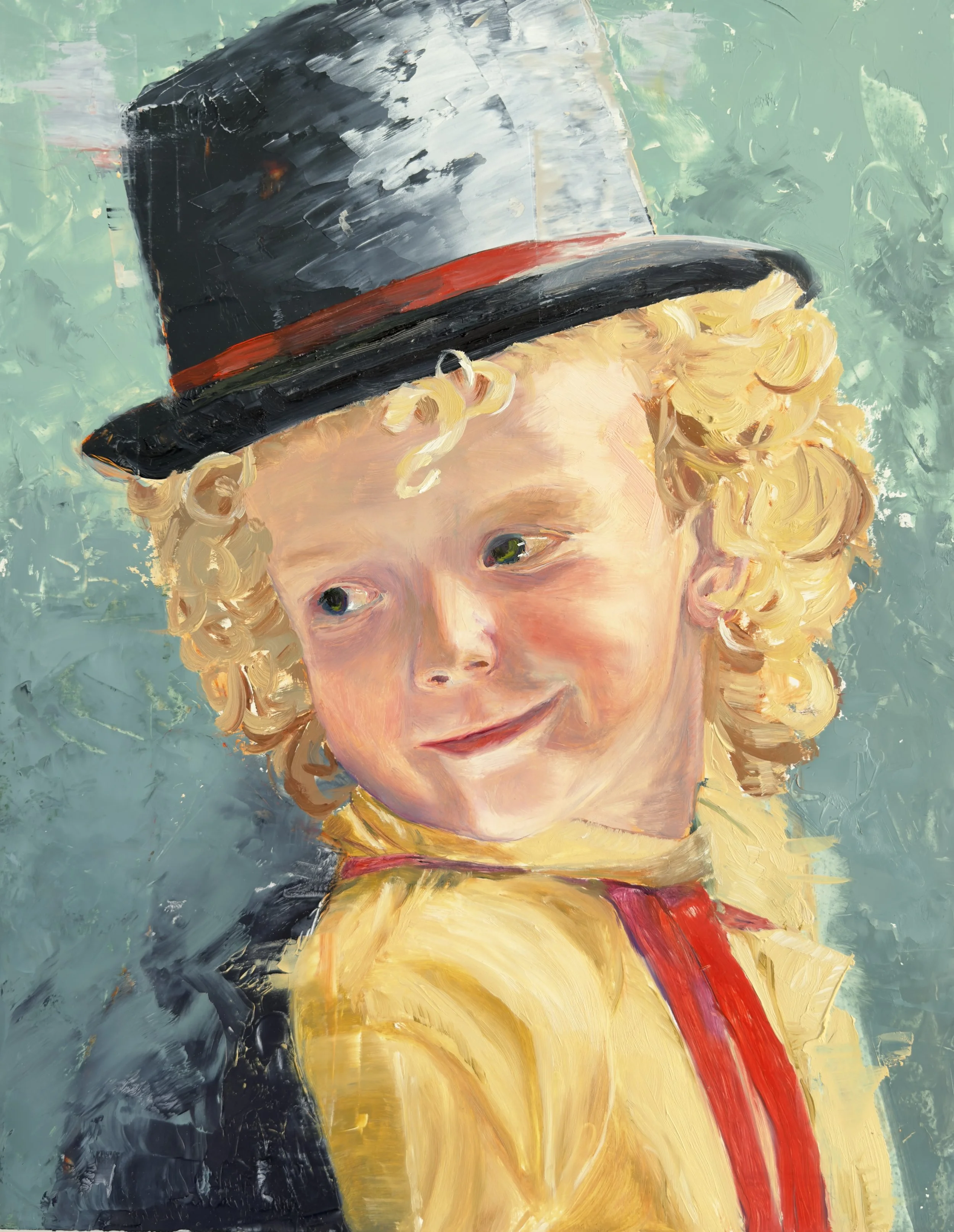 In the Act - 14” x 18” x 2” - Oil on Panel