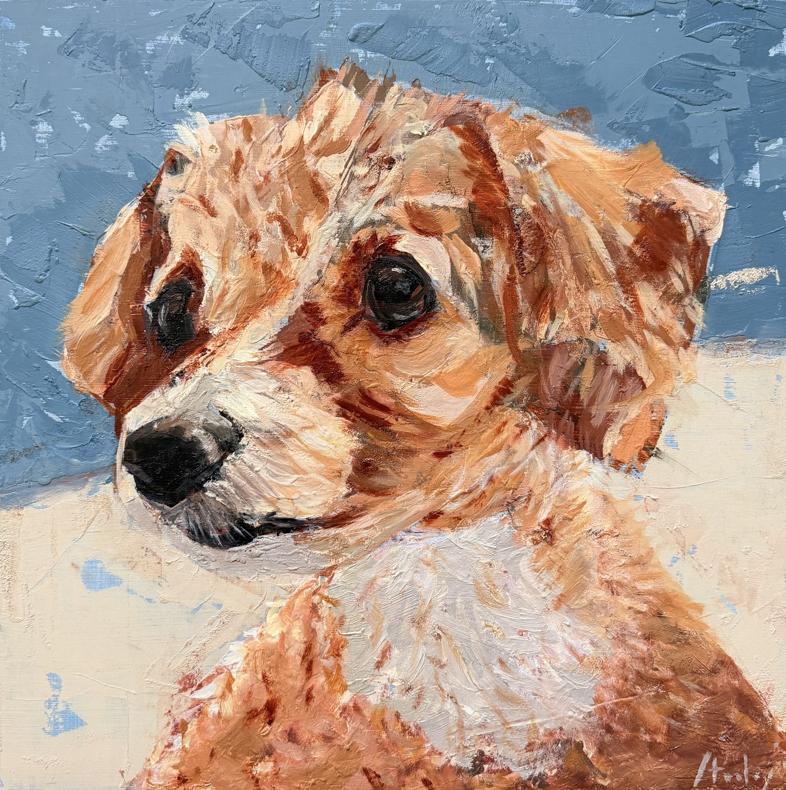 Jo Jo, Too! - 12" x 12" x 1" - Oil on Panel