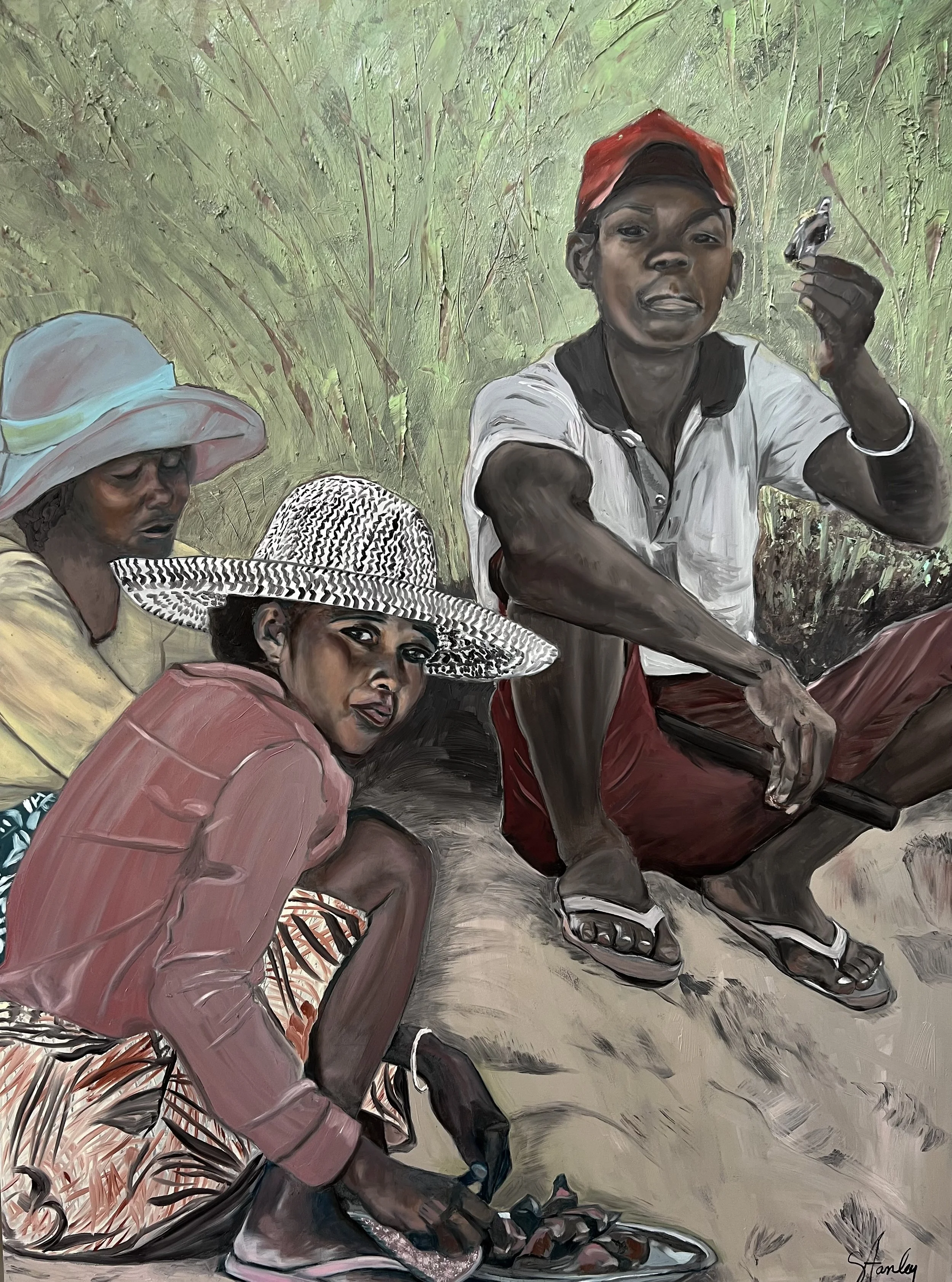Afternoon Harvest (Madagascar Series)- 30 x 40 x 2” - Oil on Panel