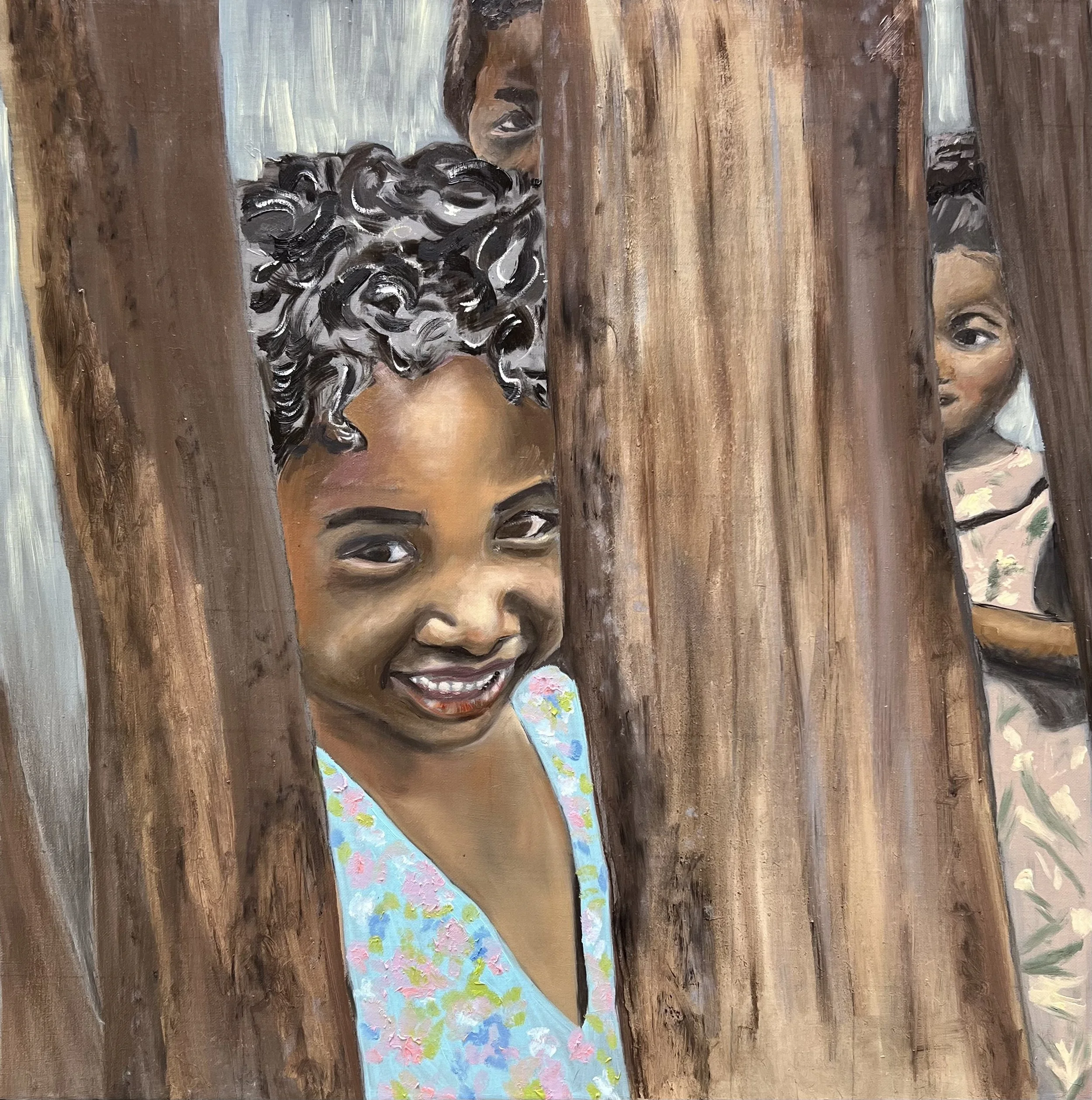 I See You (Madagascar Series) - 18 x 18 x 1.5" - Oil on Panel
