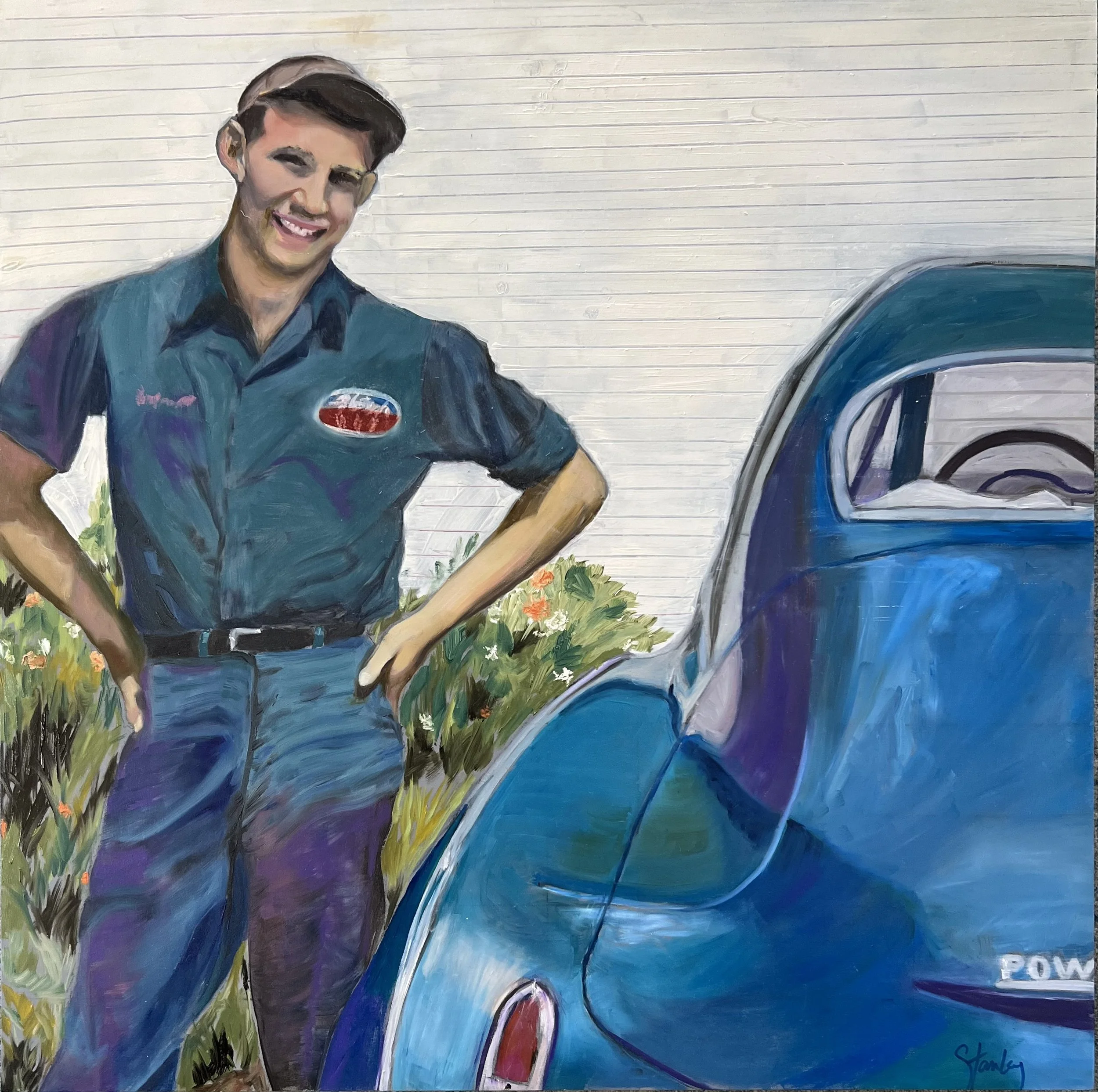 Wythe and His ‘40 Ford - 24 x 24 x 2.5” - Oil on Panel