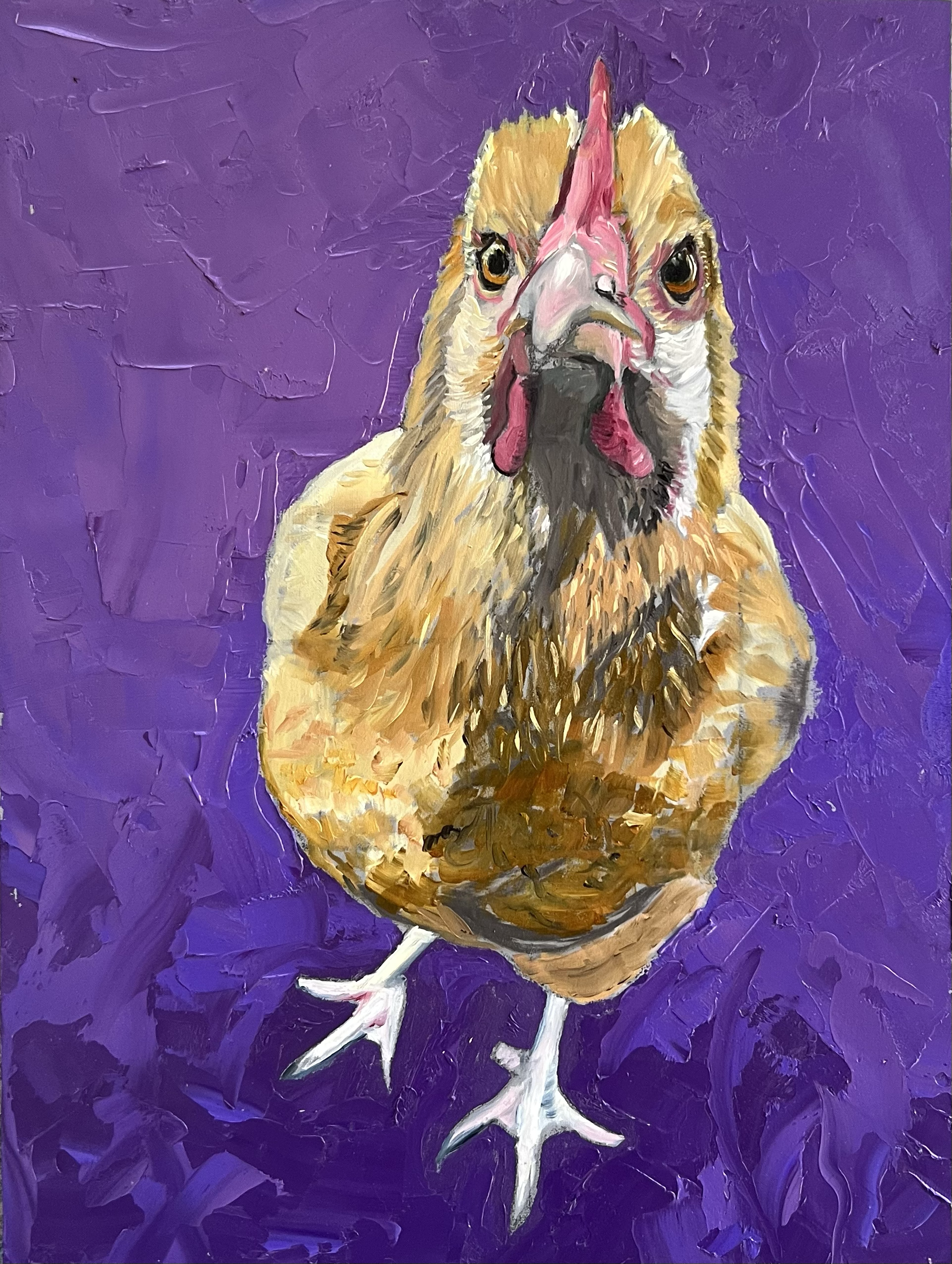 Toast (Buff Orpington) - 9" x 12" x .75" - Oil on Panel