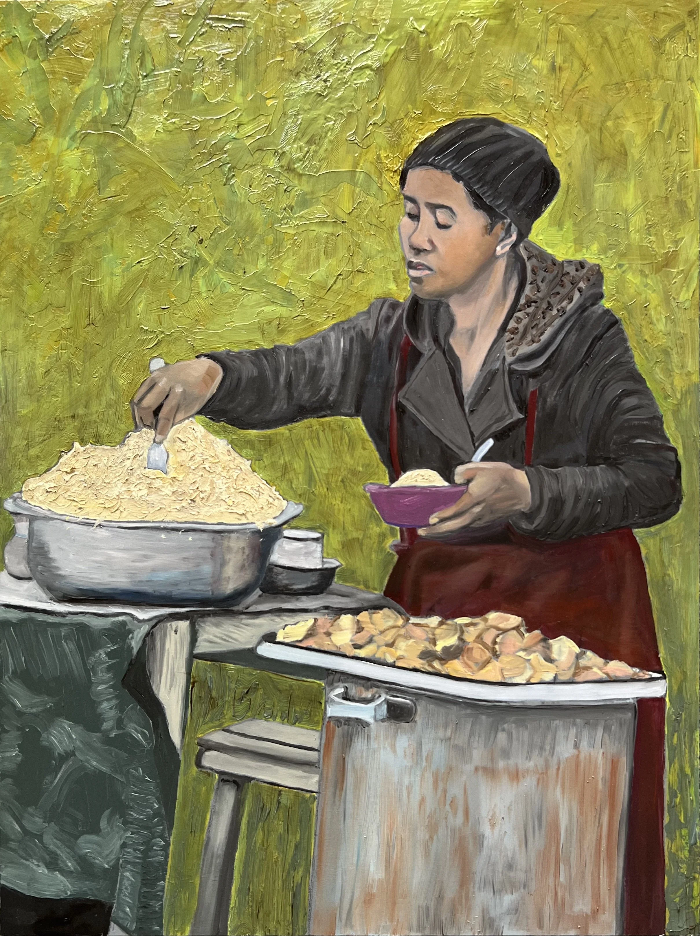 Roadside Angel (Madagascar Series) - 18 x 24 x 1.5" - Oil on Panel